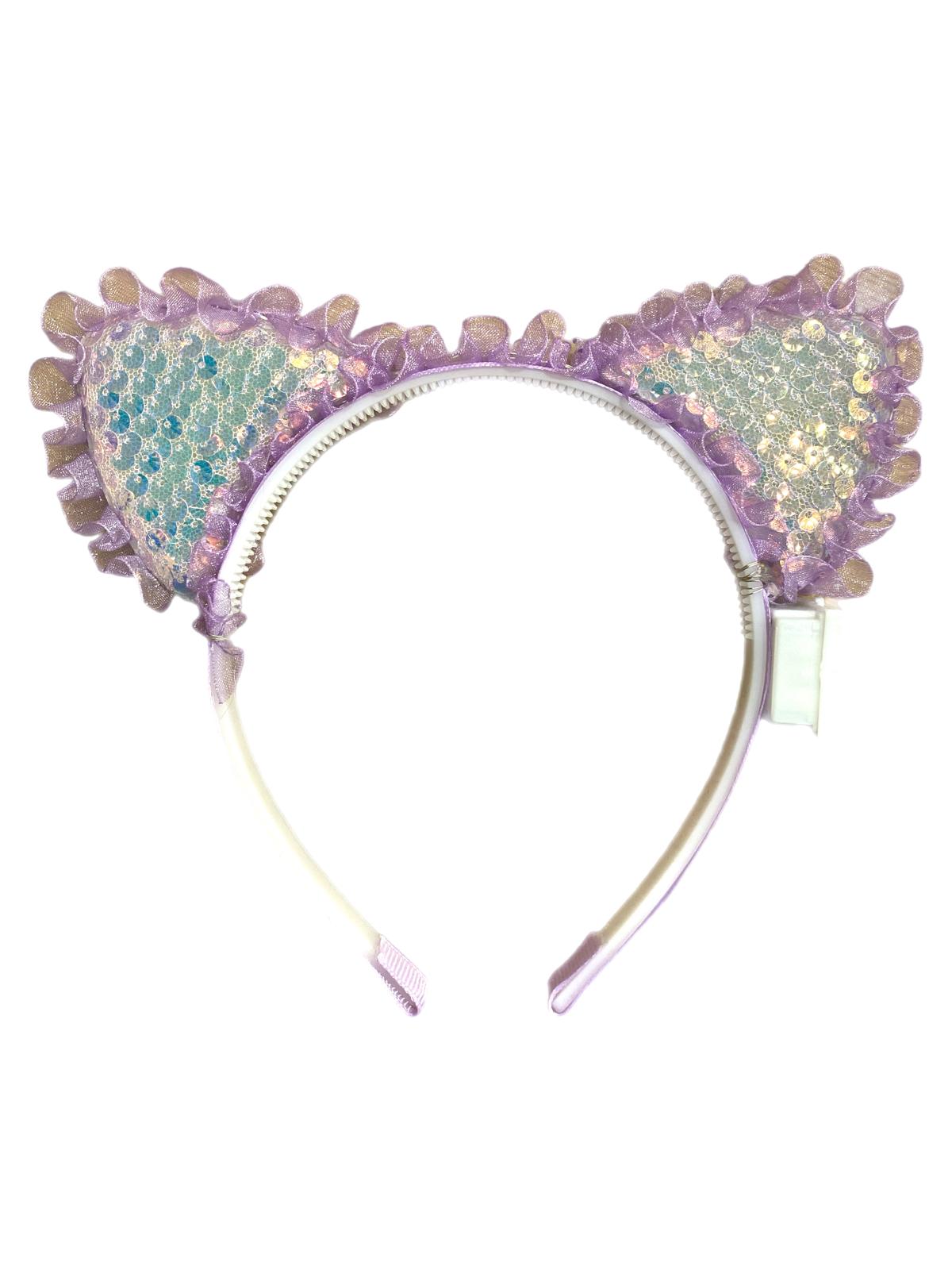 Işıklı Kedi Kulağı Taç Mor