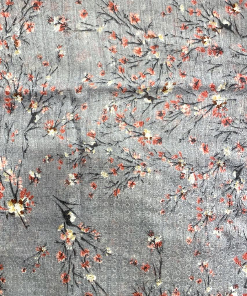 Gri Çiçek Ağacı Fular