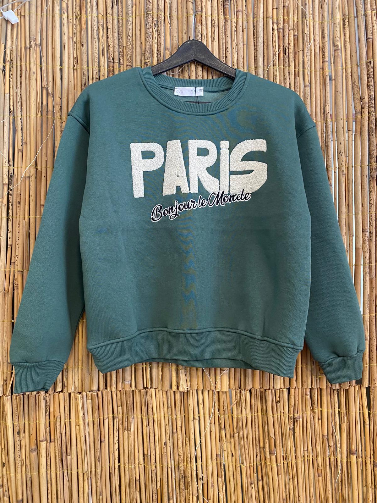 Yeşil Paris Sweatshirt