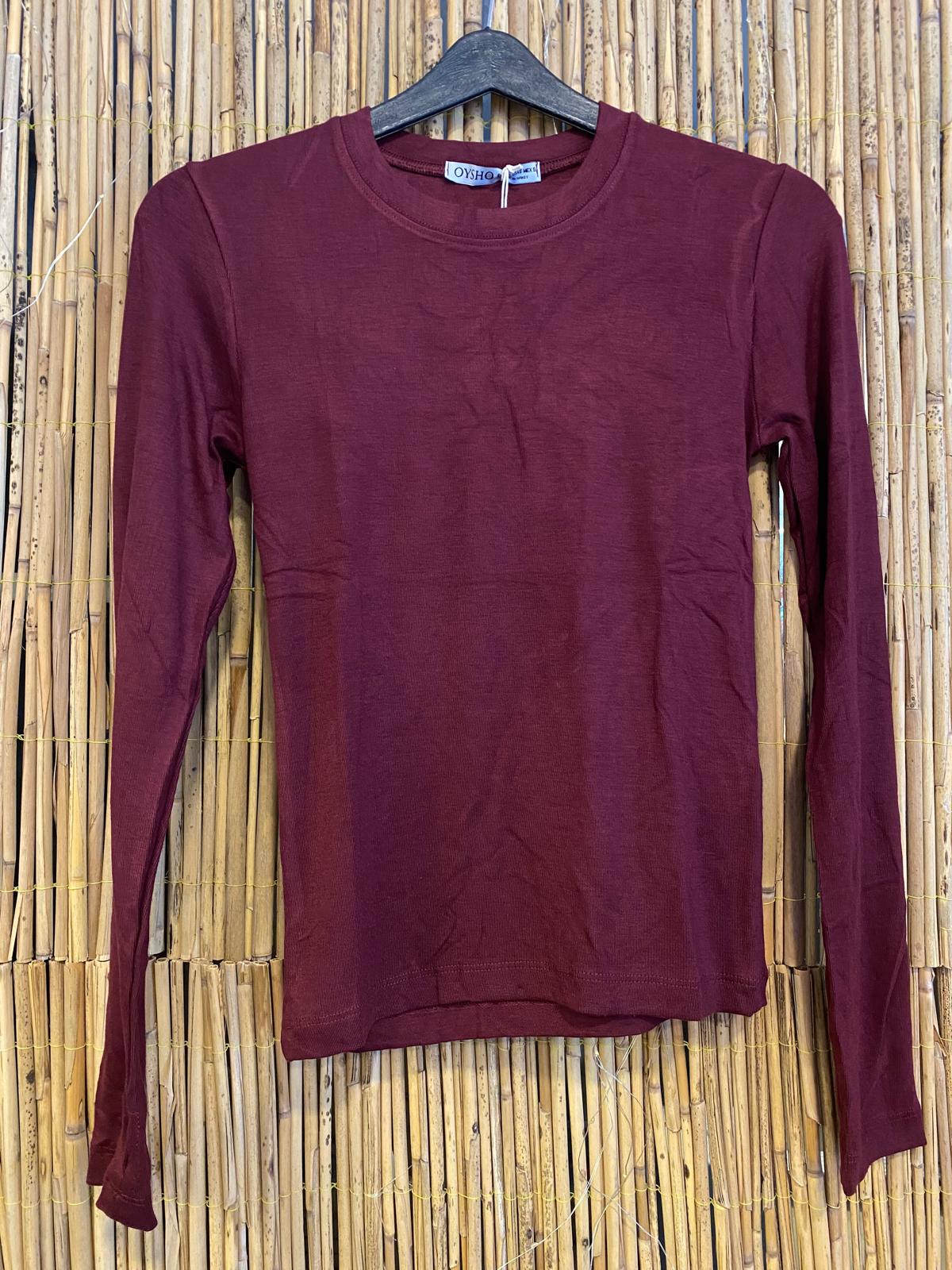 Parmak Geçmeli Body Bisiklet Yaka Bordo