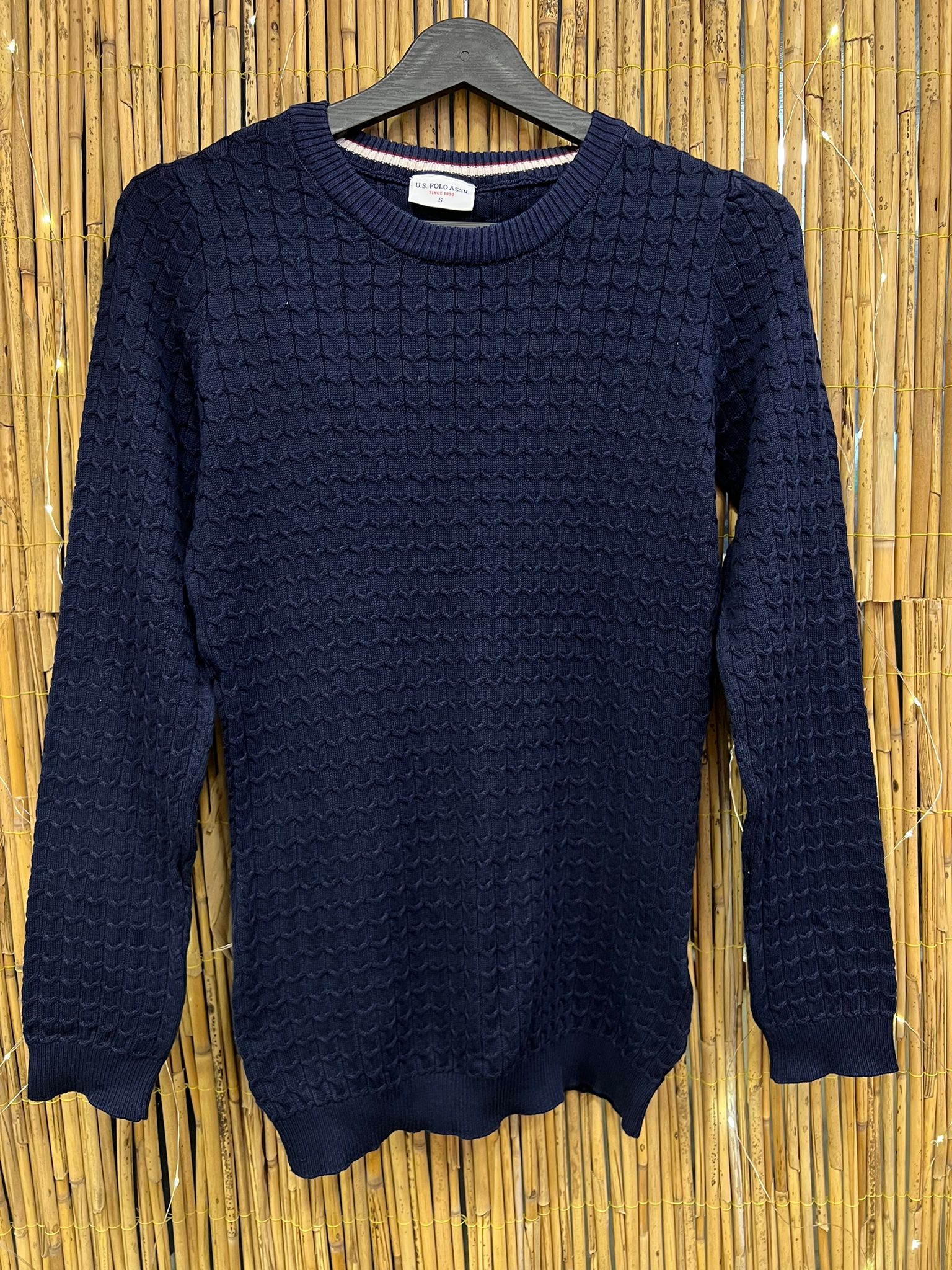 Lacivert Saç Örgü Kadın Kazak