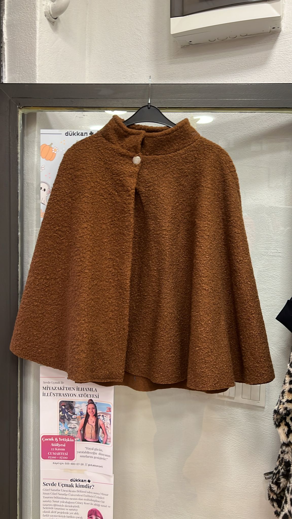 Kaşe Panço Ceket Kahverengi