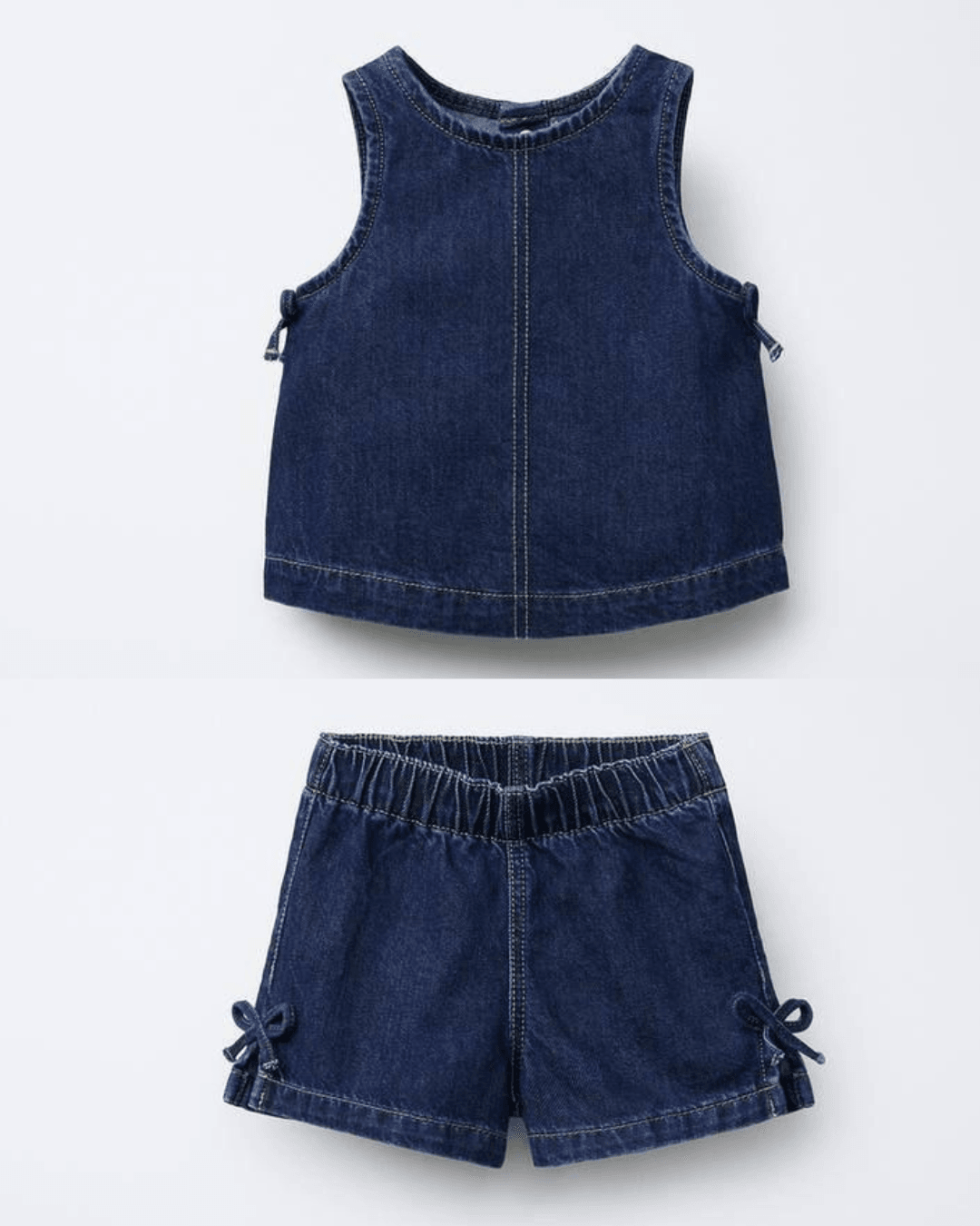 Denim Fiyonklu Çocuk Takım