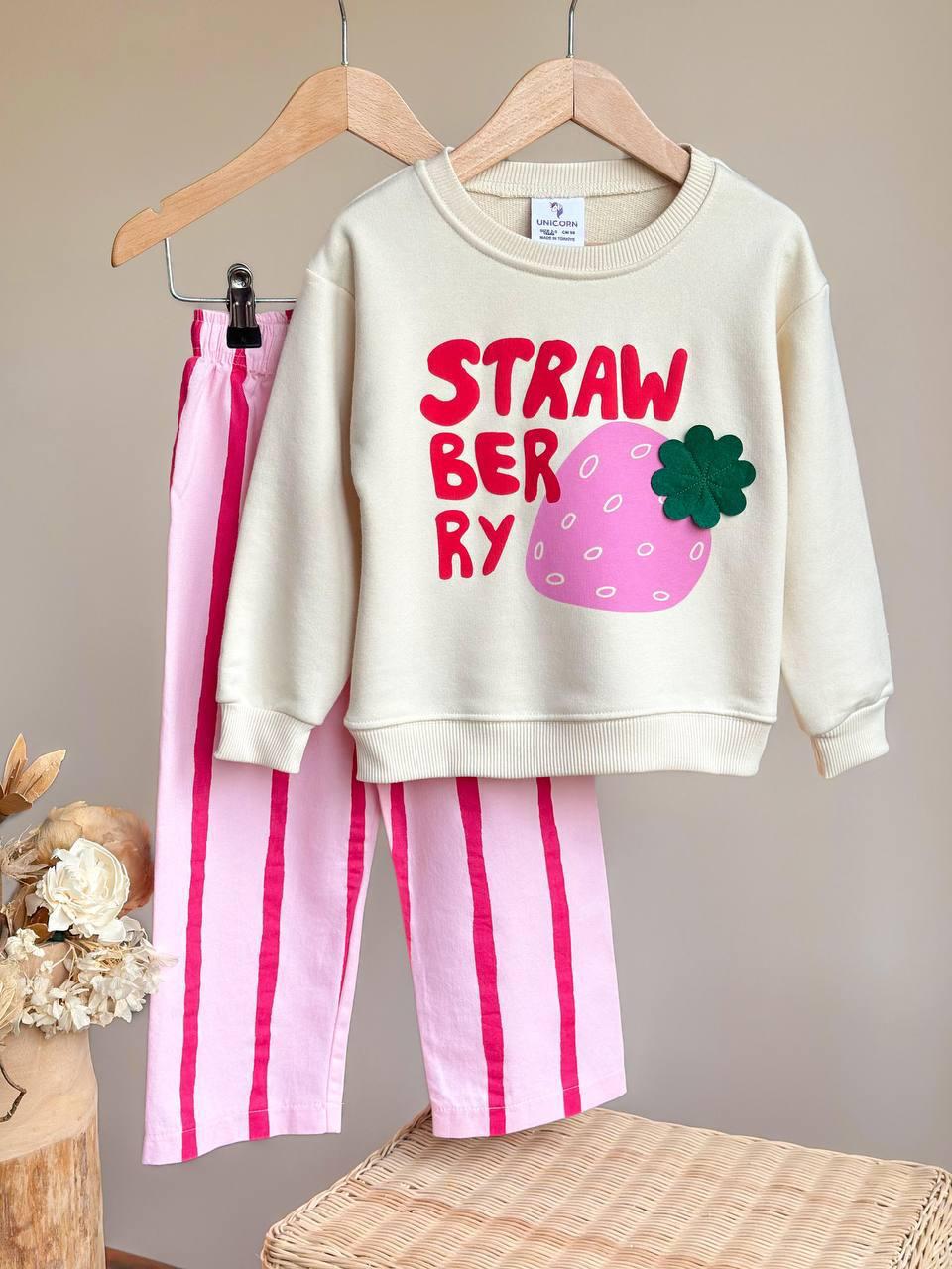 Strawberry Canvas Pant Takım