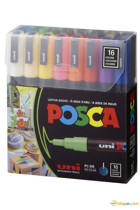 POSCA POSTER MARKÖR 0,9-1,3 MM ANA RENKLER 16'LI