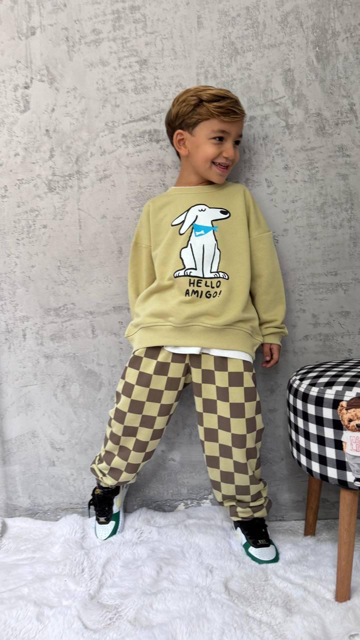 Köpek Baskılı Yeşil Takım