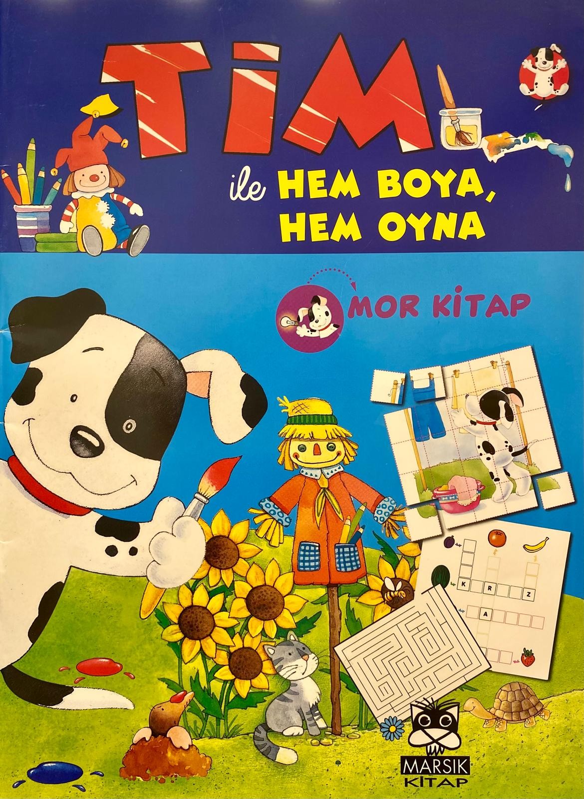 Tim ile Hem Boya Hem Oyna Mor Kitap