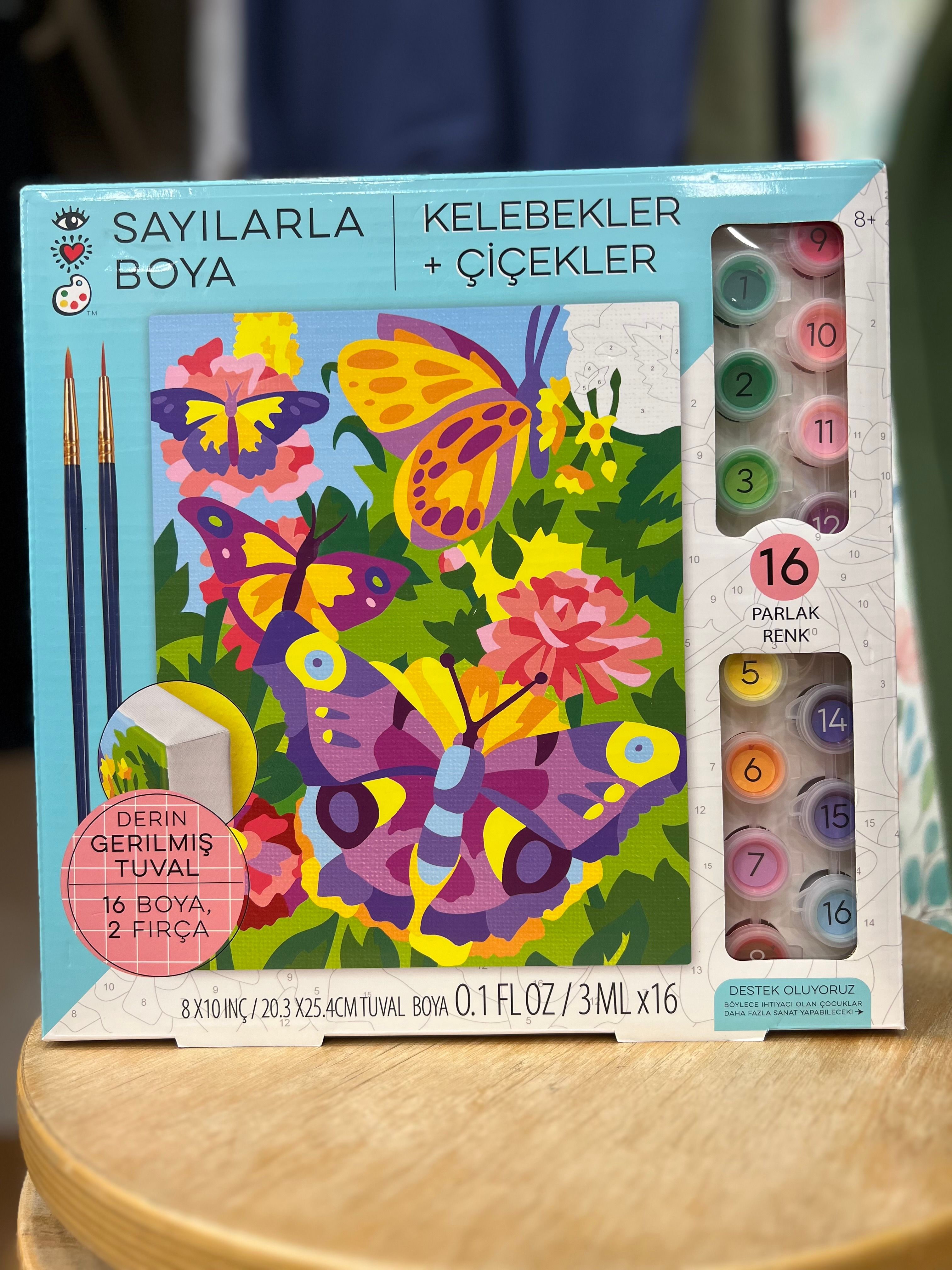Kelebek & Çiçekler - SAYILARLA TUVAL BOYAMA SETİ
