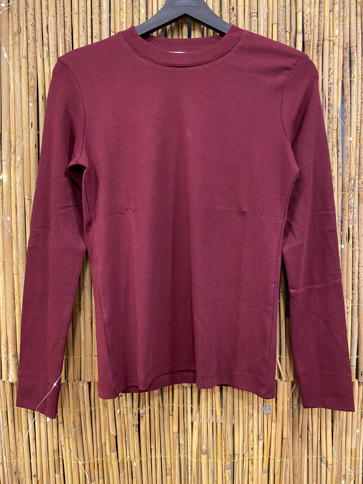 Uzun Kol Kadın Tişört Bordo