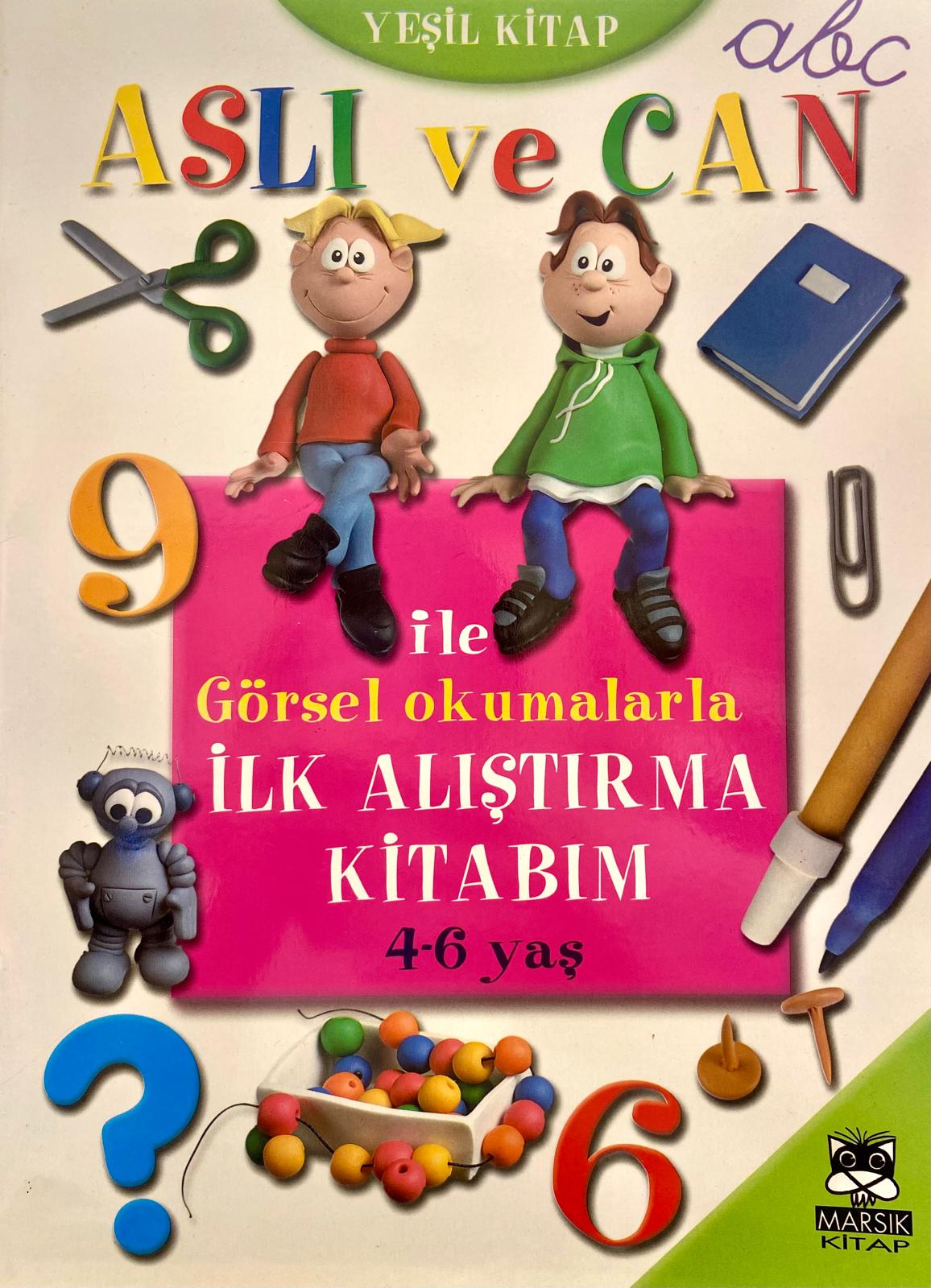 Aslı ve Can ile Görsel Okumalarla İlk Alıştırma Kitabım YEŞİL