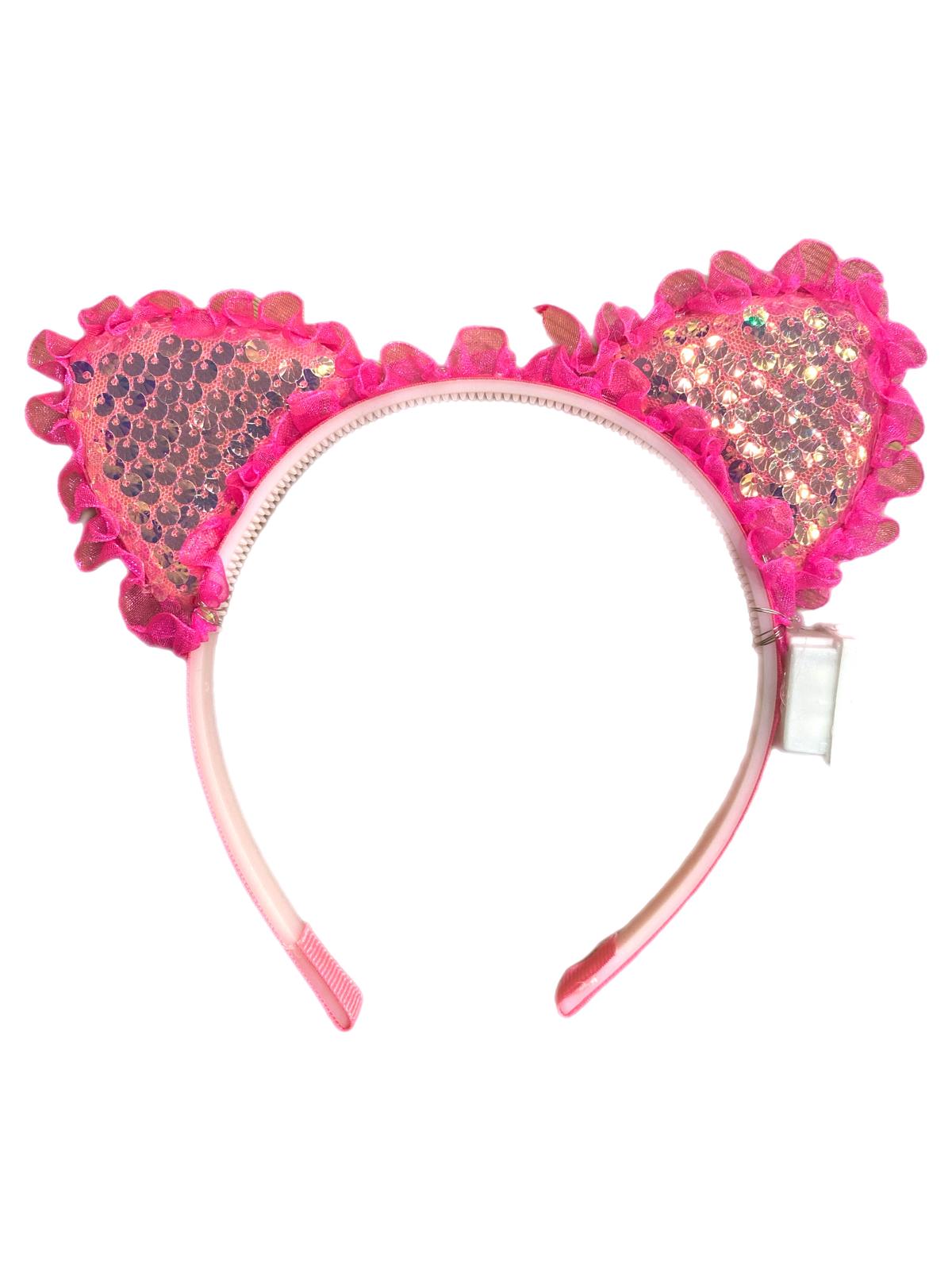 Işıklı Kedi Kulağı Taç Fuşya