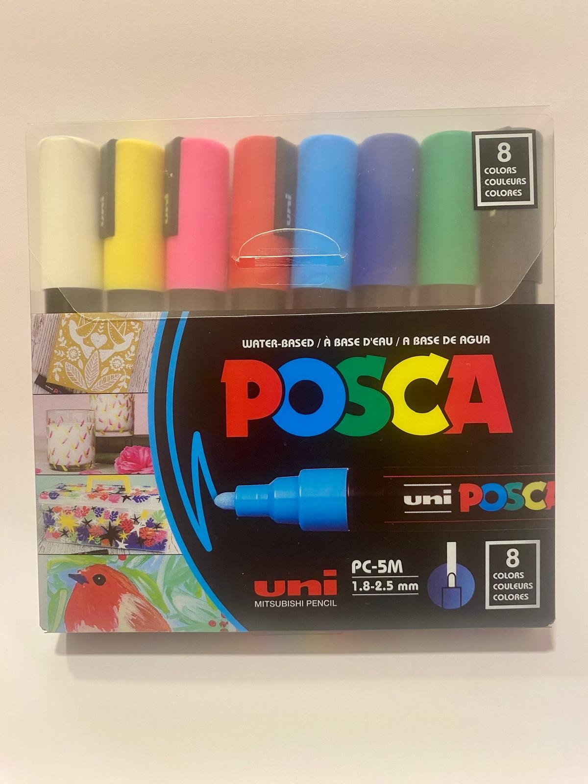 UNİ POSCA POSTER MARKÖR 1,8-5,5 MM 8'Lİ ANA RENK