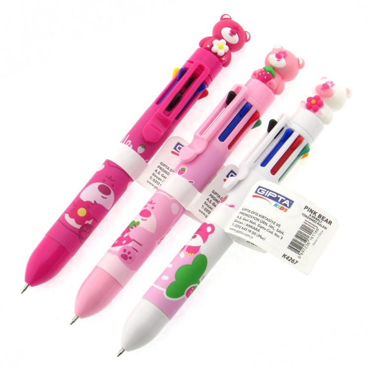 GIPTA TUKENMEZ KALEM PINK BEAR 8 RENK