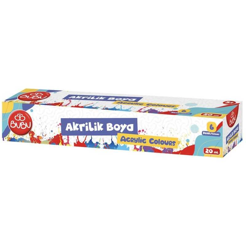 AKRILIK BOYA 6 RENK BIRLESIK POT 20ML.