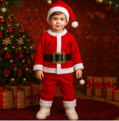 Şapkalı Yılbaşı Noel Erkek Çocuk Takım