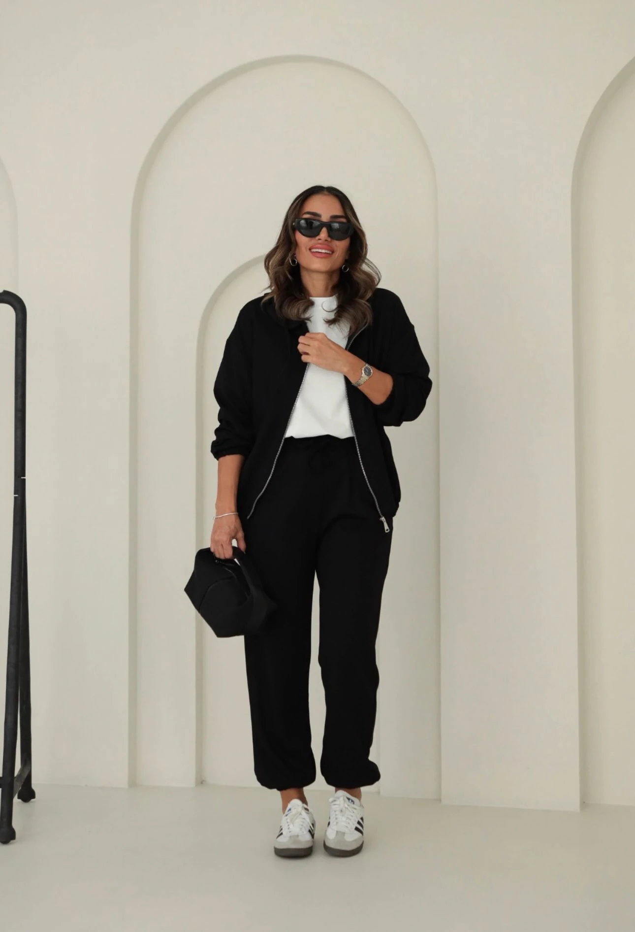 Fermuarlı Modal Takım Siyah