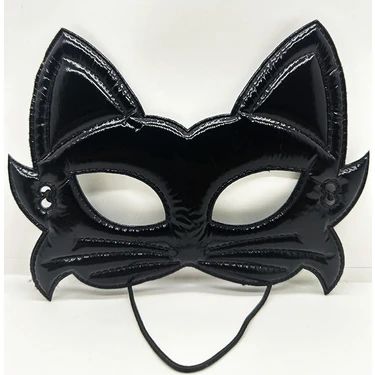 Cadılar Bayramı Siyah Kedi Maske