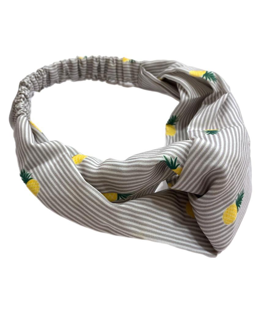 Çizgili Ananaslı Saç Bandı