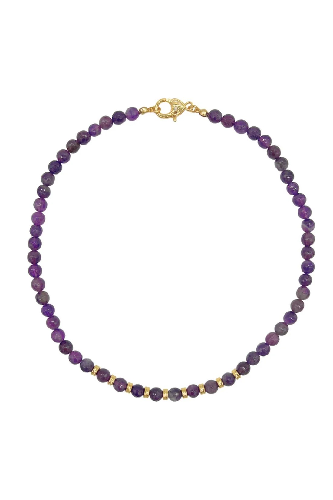 Bron Necklace Doğal Ametist Taşlı Kolye