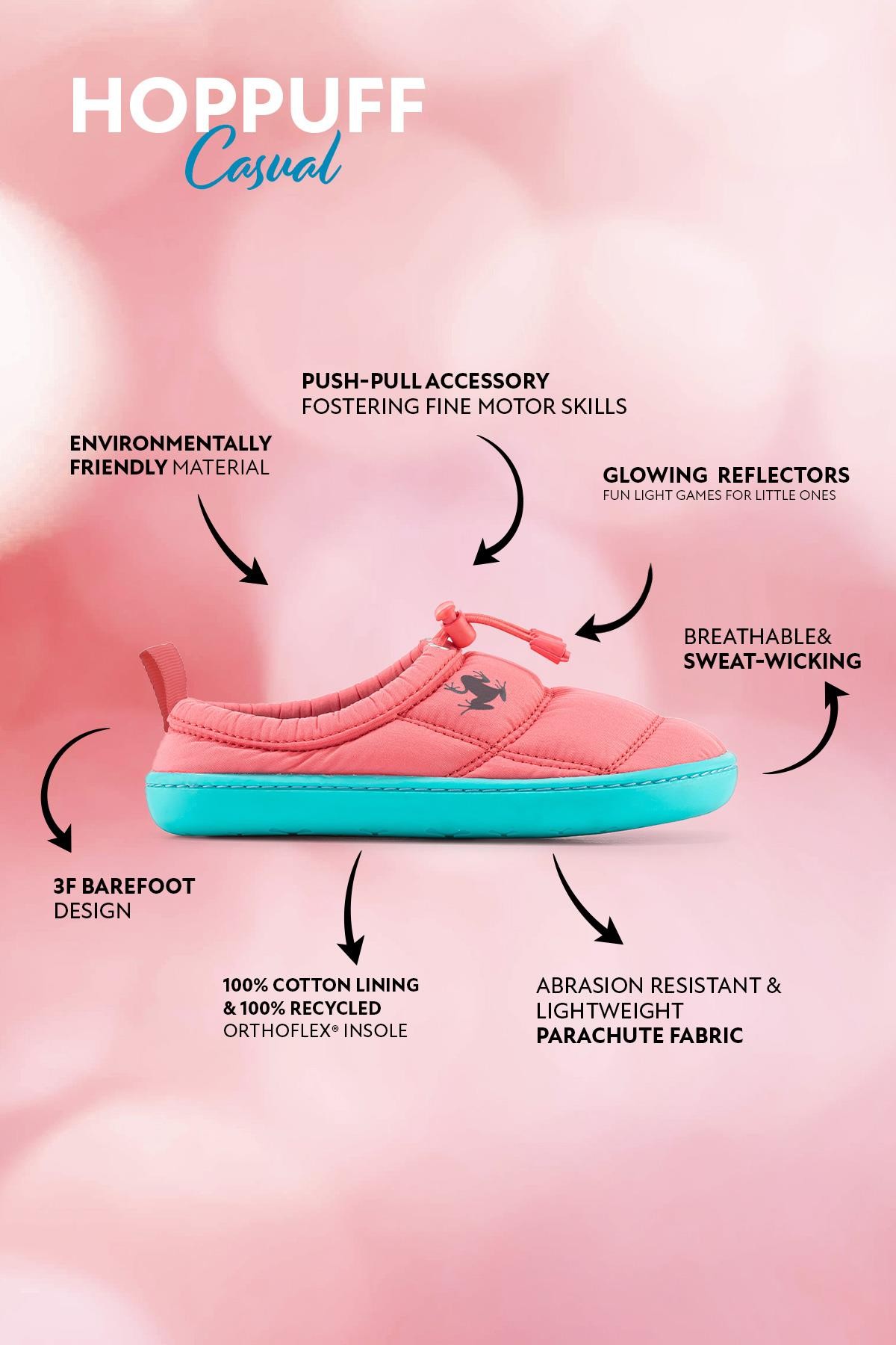 Hoppuff Casual Dinamik Pembe Barefoot Çocuk Ayakkabı