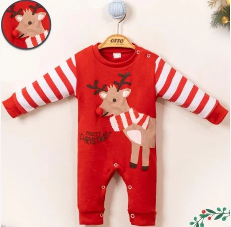 Geyik Baskılı Bebek Tulum