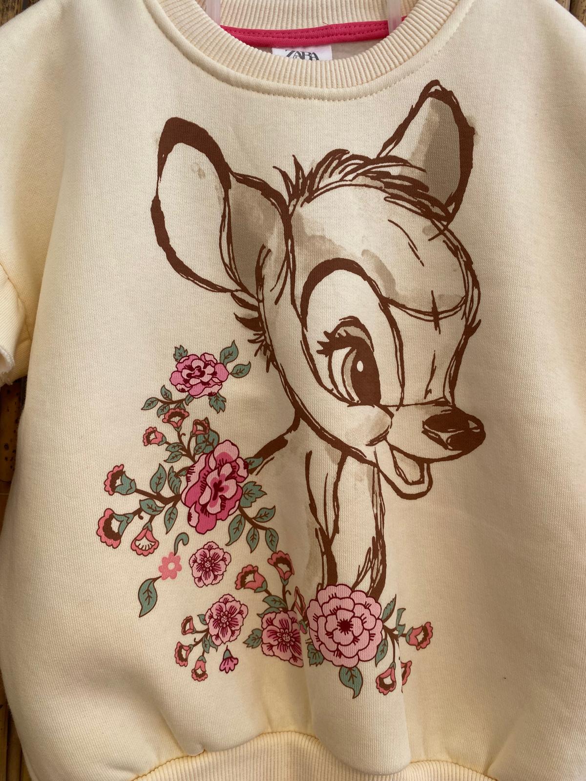 Çiçekli Bambi Sweatshirt