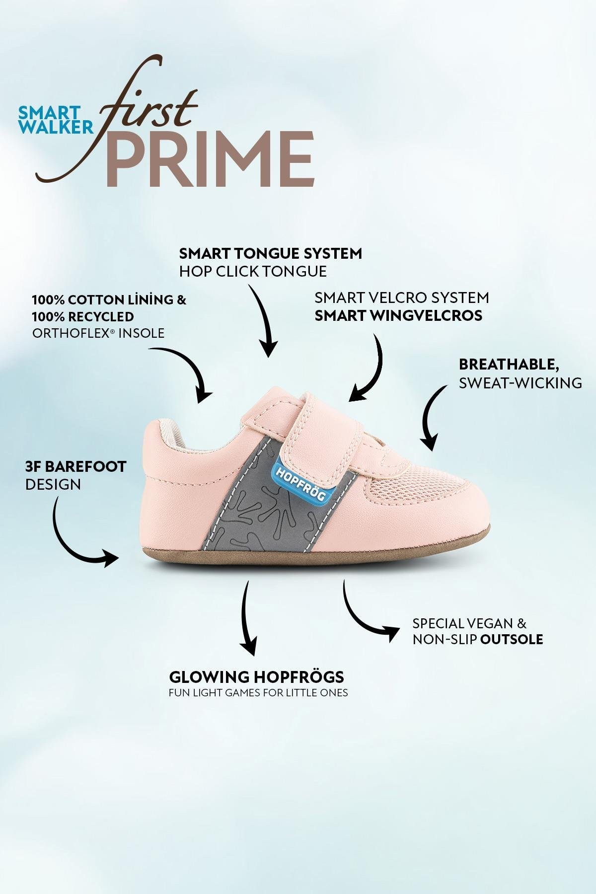 Smart Walker First Prime Havalı Pembe Barefoot İlk Adım Bebek Ayakkabı