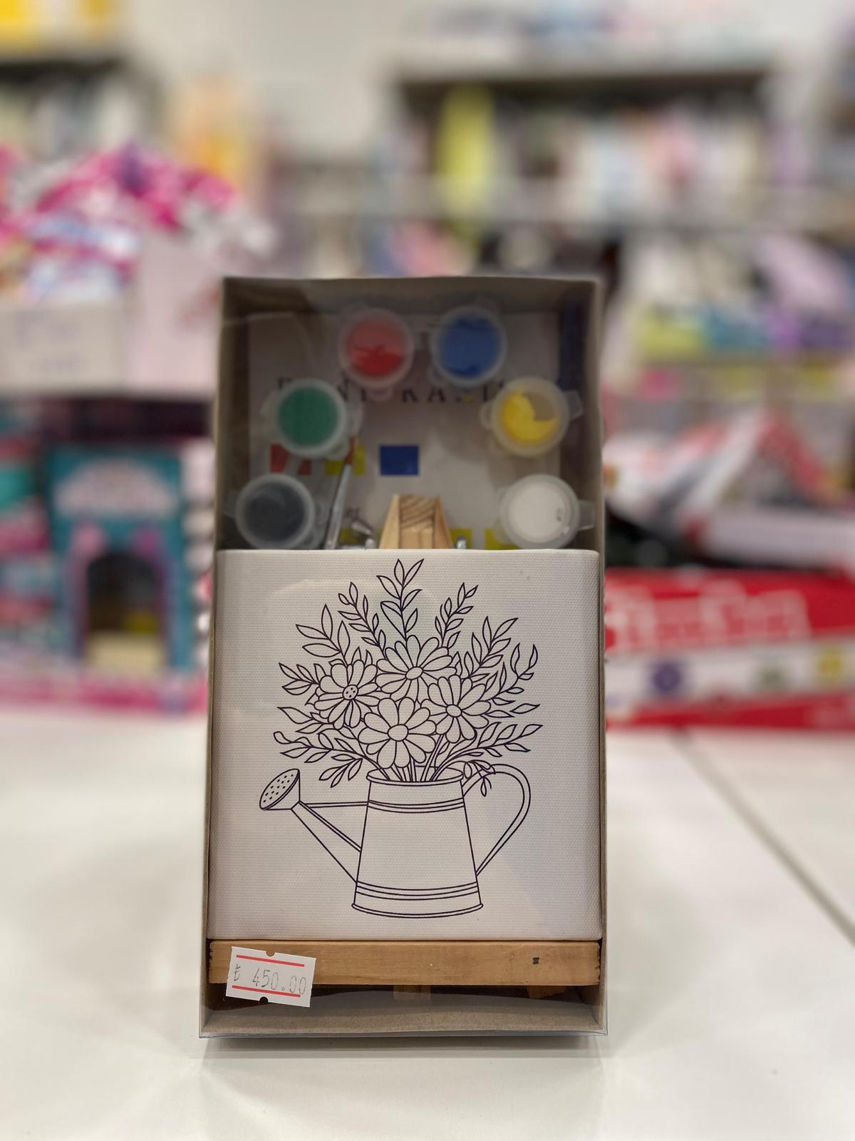 Saksılı Çicek 1 Baskılı Mini Kanvas Set