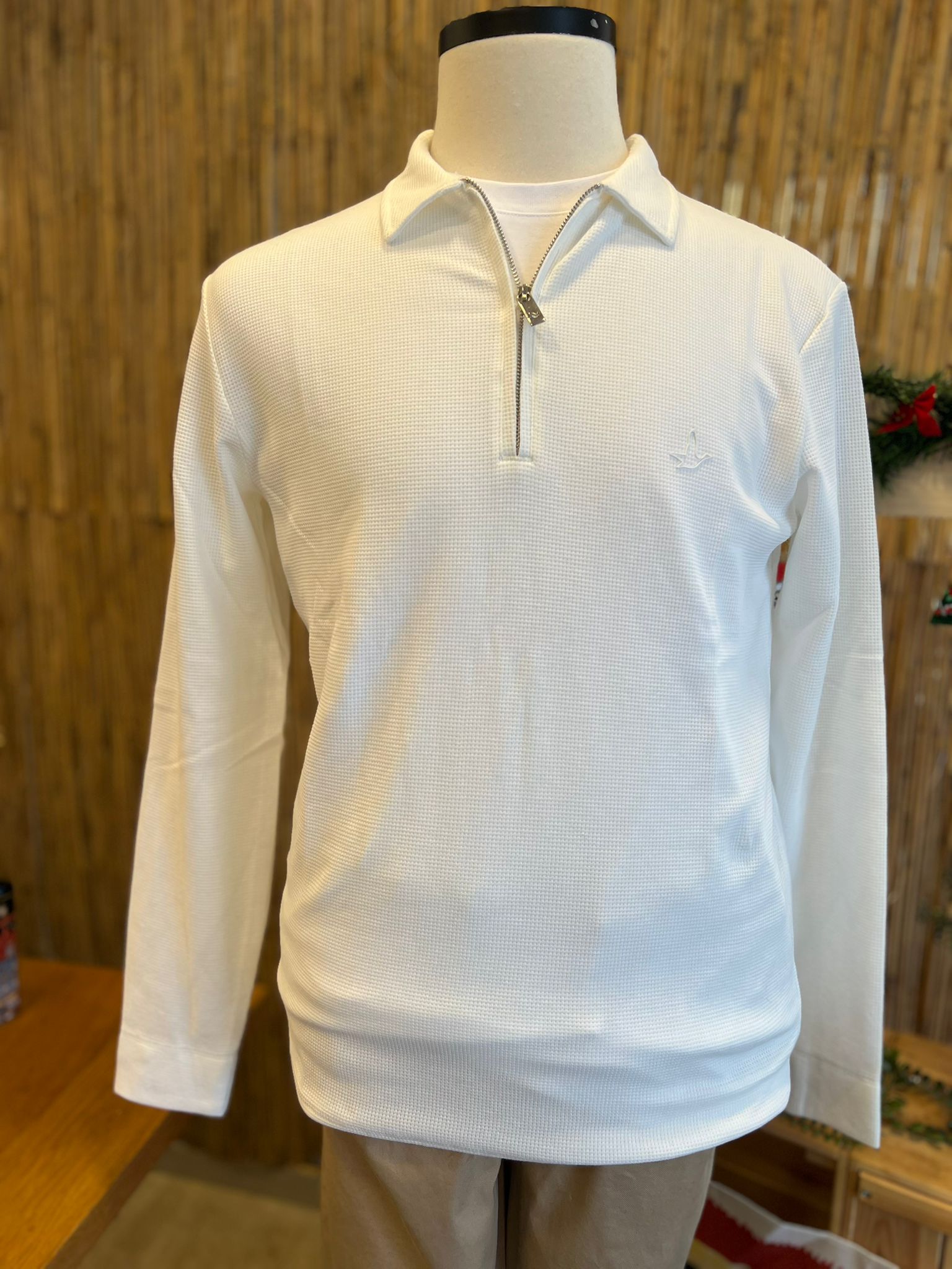 Gofre Polo Yaka Ekru