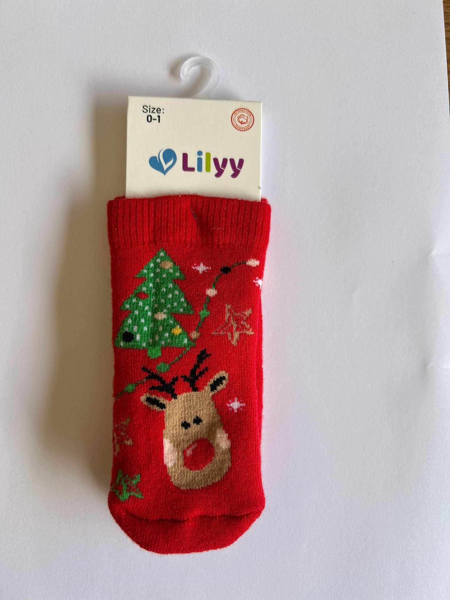 Geyik Desenli Bebek Havlu Çorap