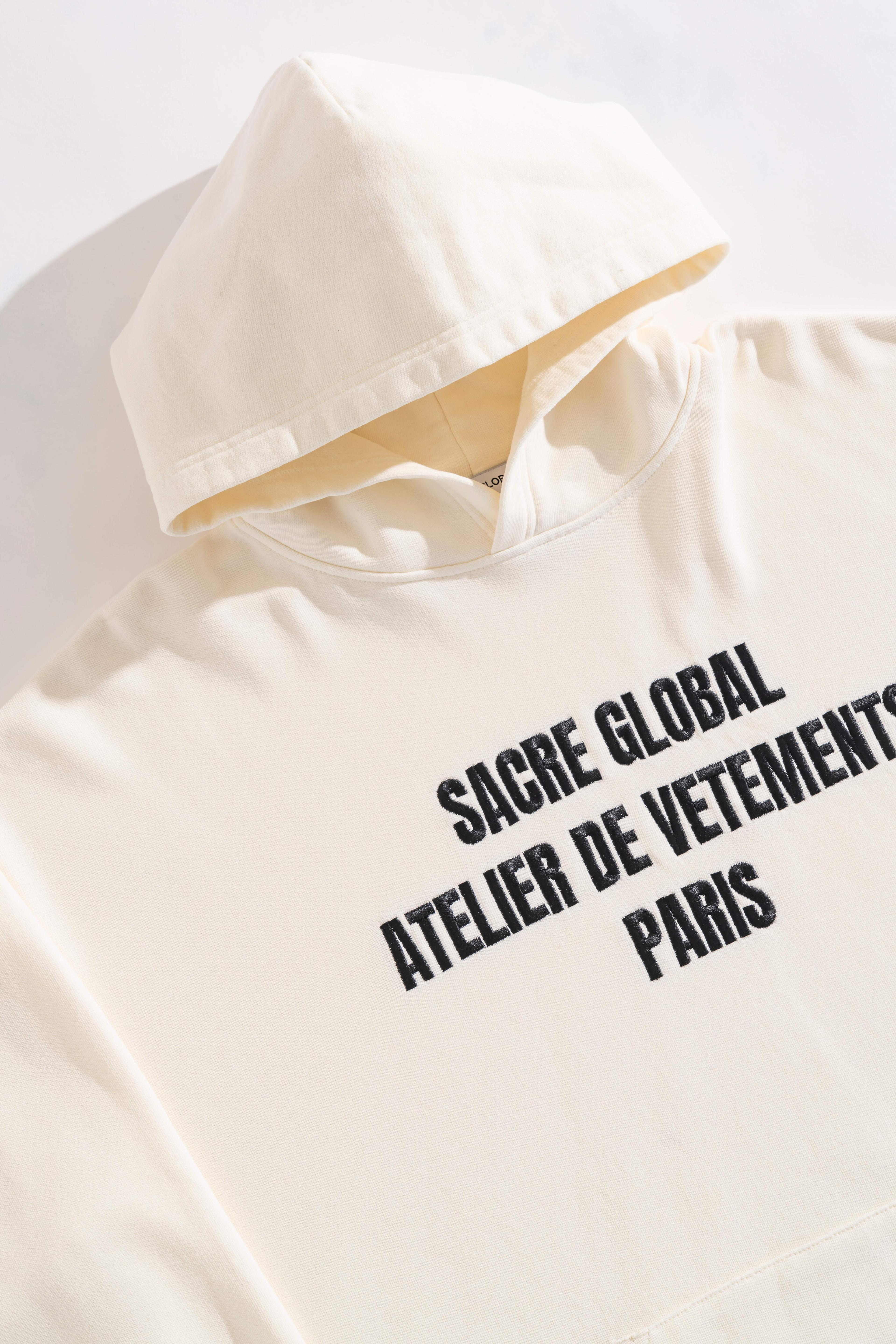 ATELIER HOODIE VINTAGE BONE WHITE