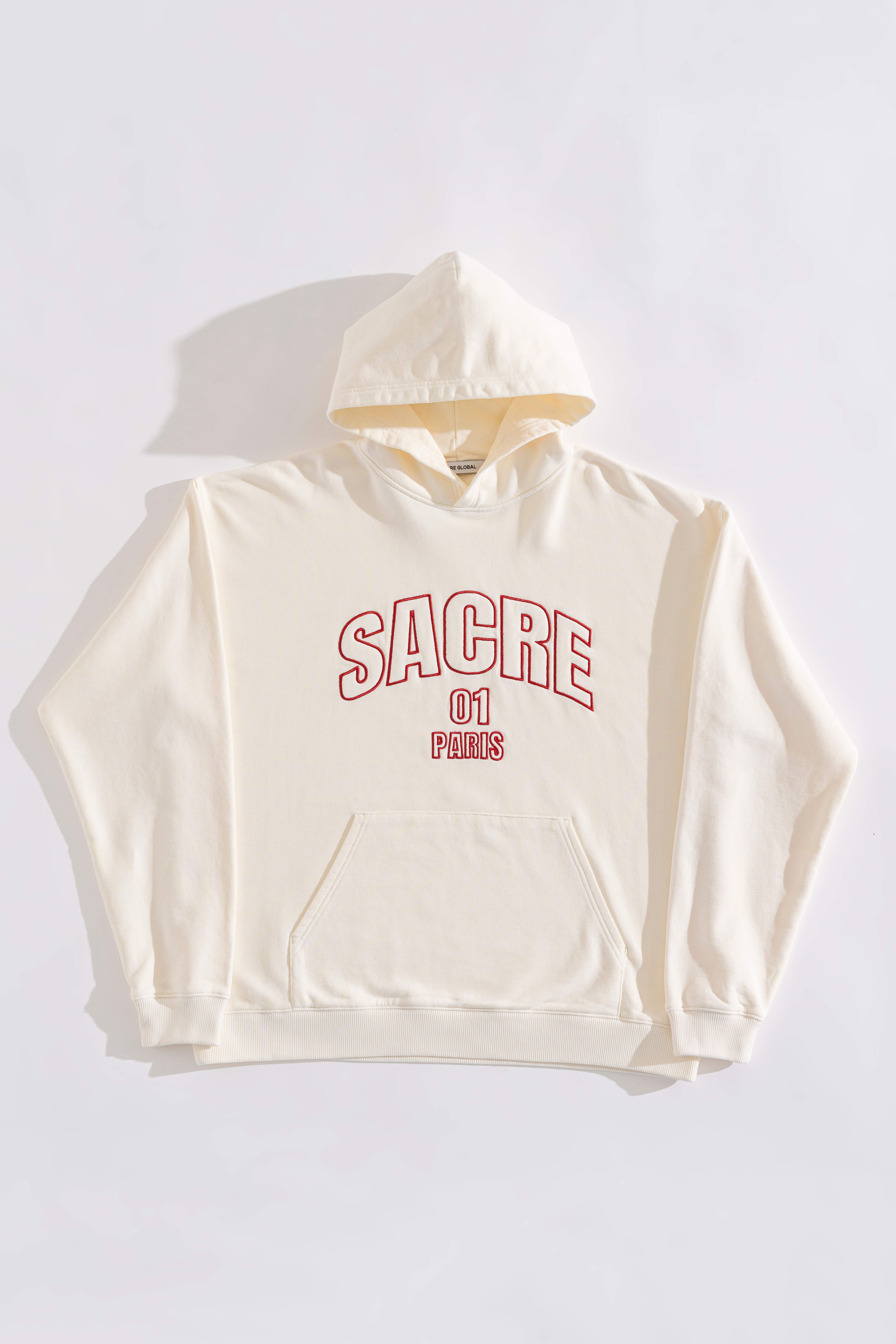 01 PARIS HOODIE VINTAGE BONE WHITE