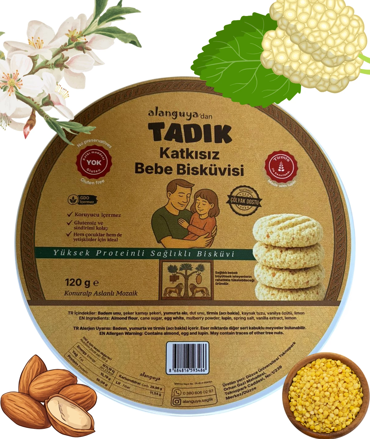 Tadık Hediyelik Kutu Katkısız Bebe Bisküvisi, 120 g