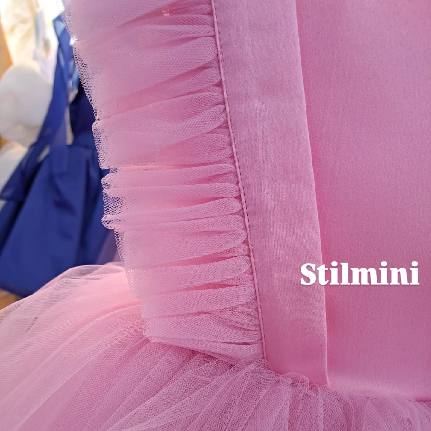 Pembe tüllü kız çocuk elbisesi