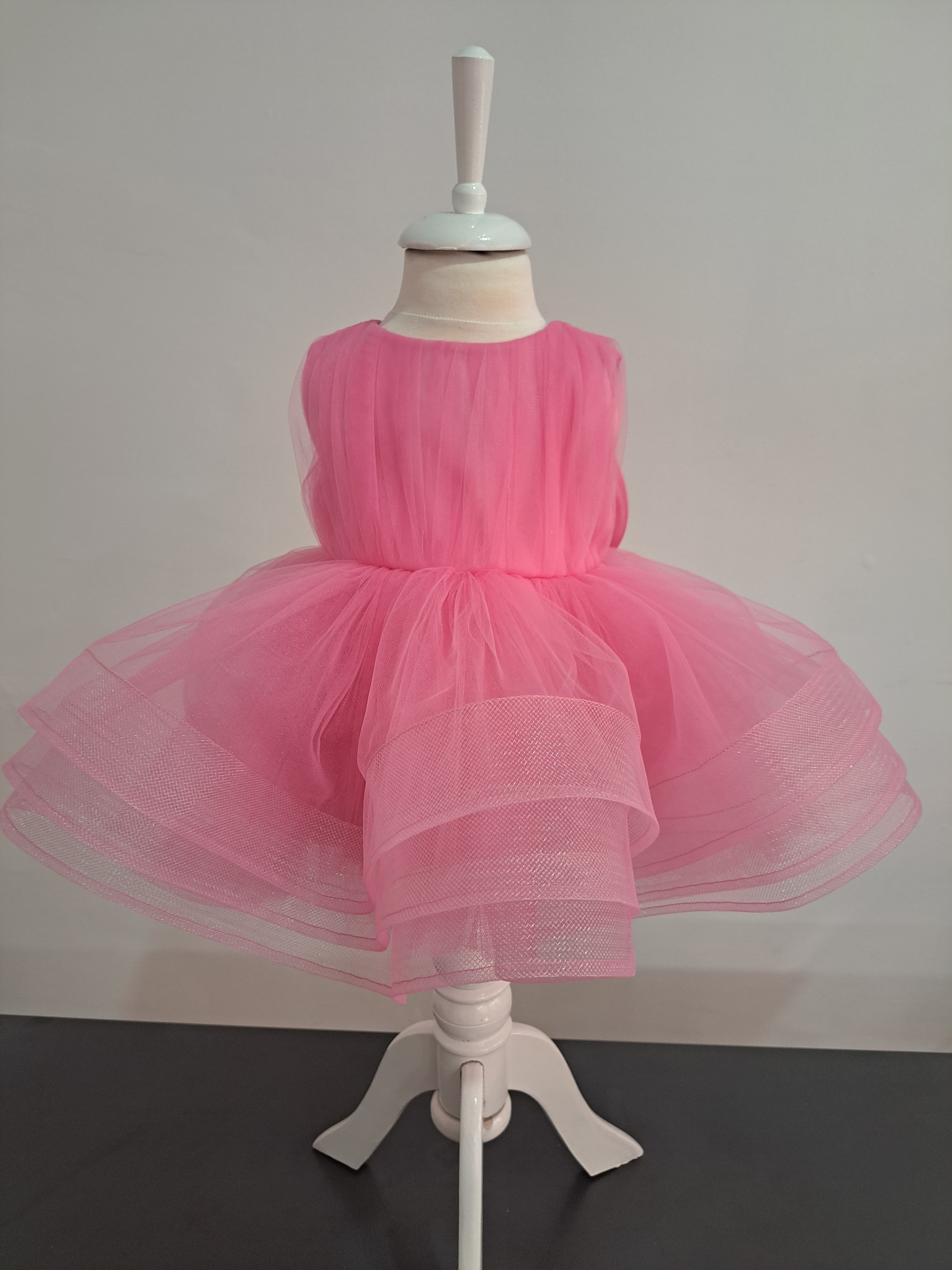 pembe tüllü abiye elbise