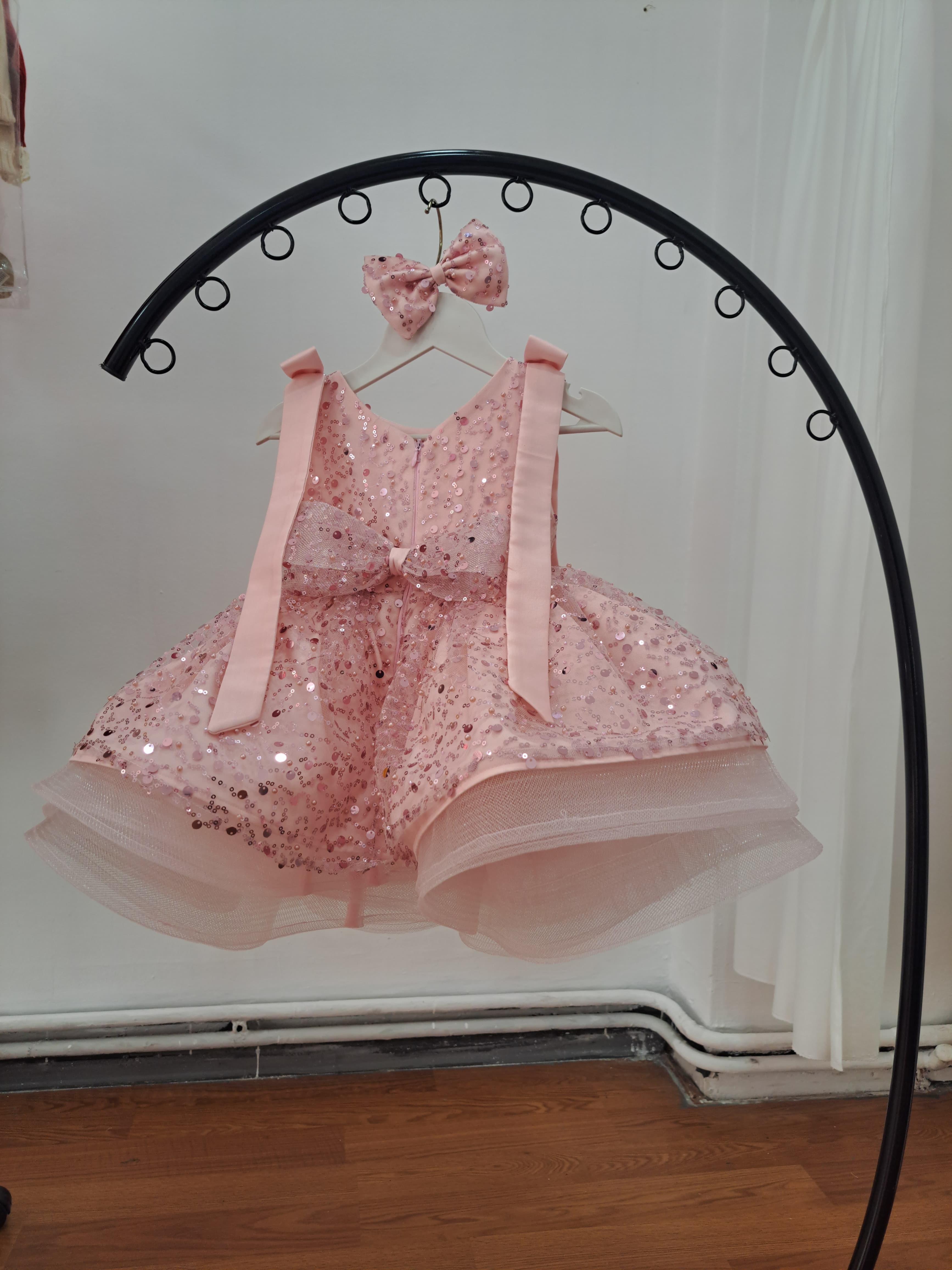 açık pembe abiye elbise