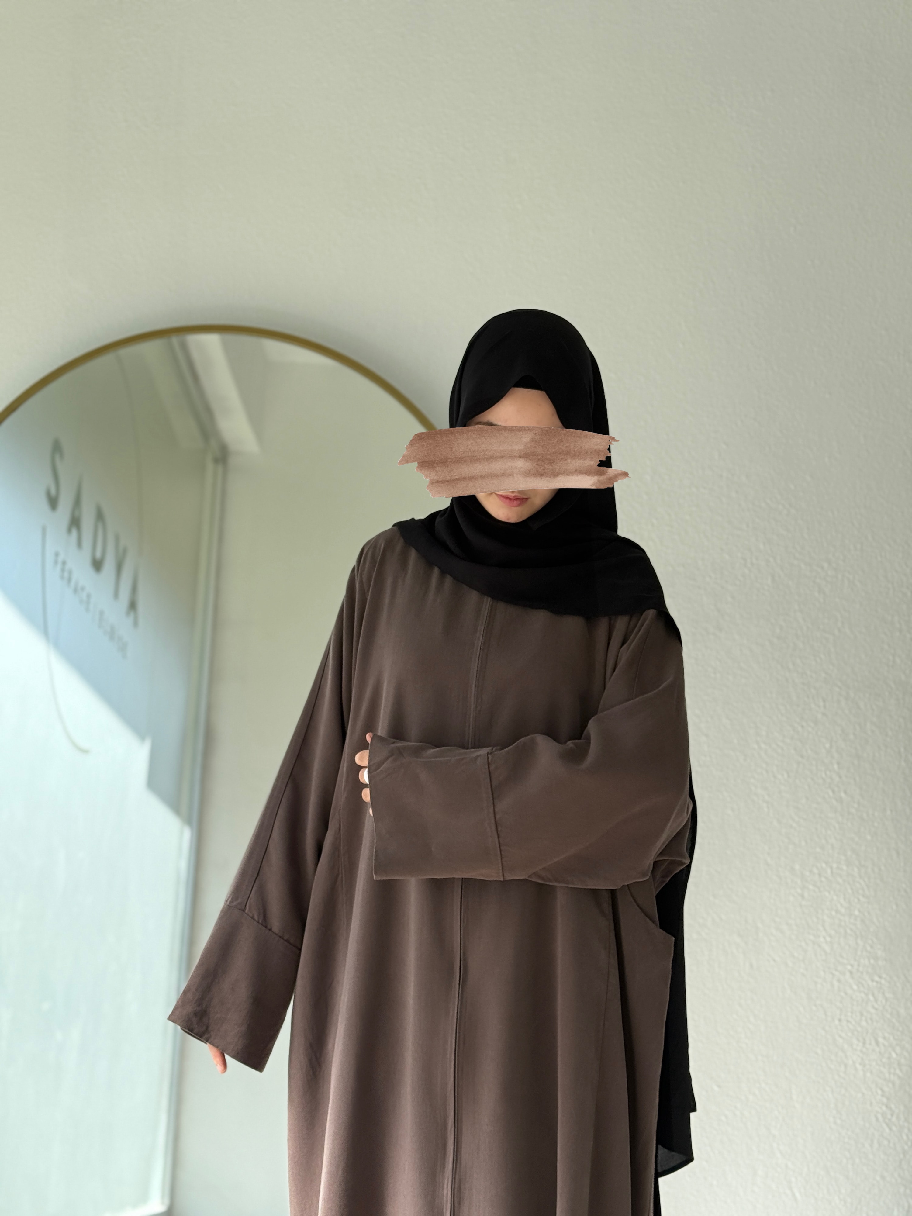 Dımeşk Abaya Kahverengi