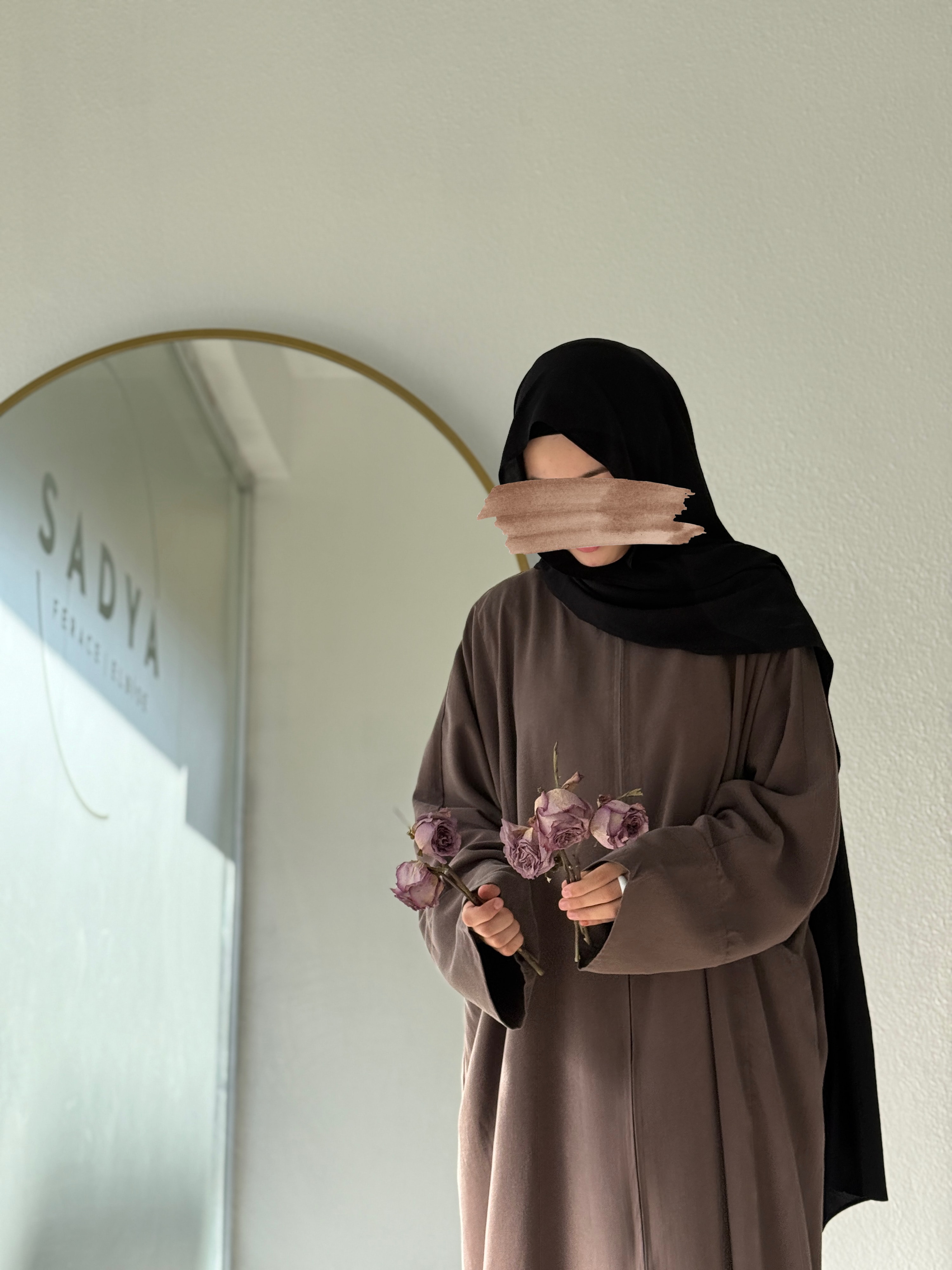 Dımeşk Abaya Kahverengi