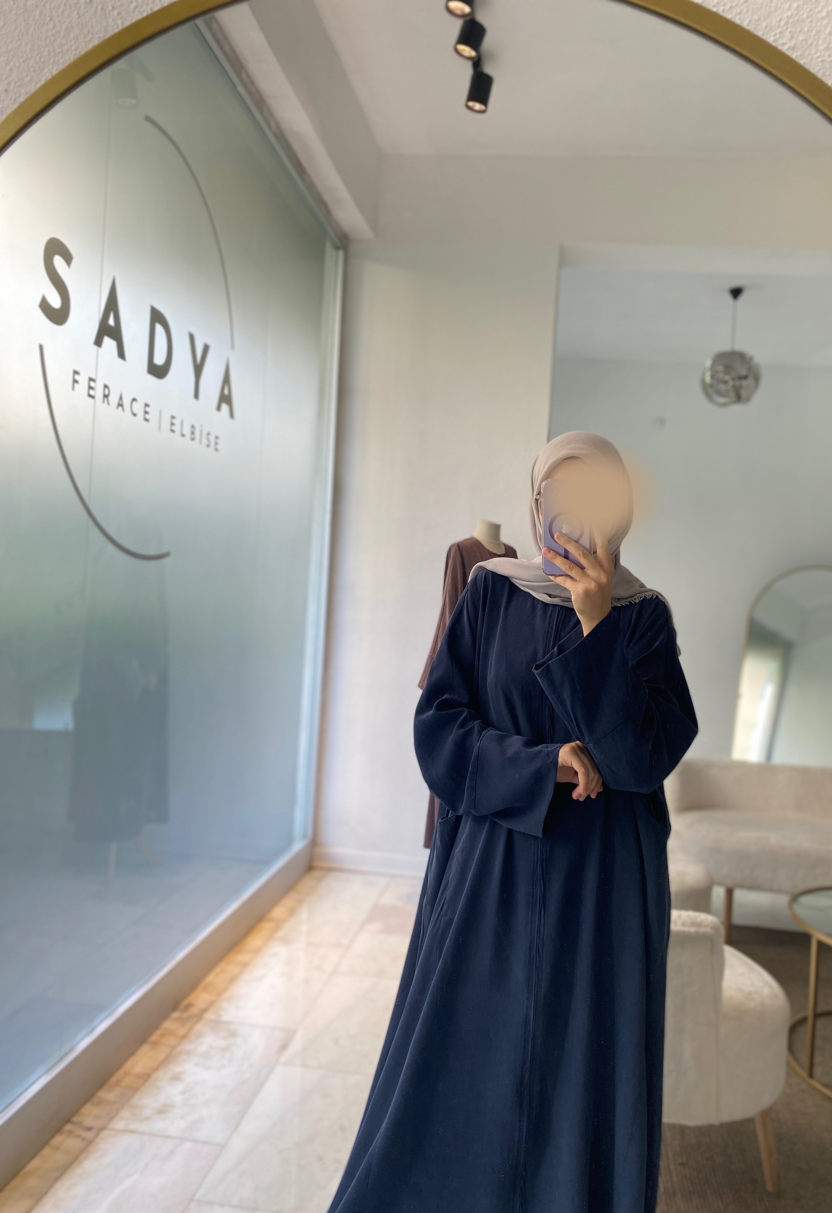 Dımeşk Abaya Lacivert 