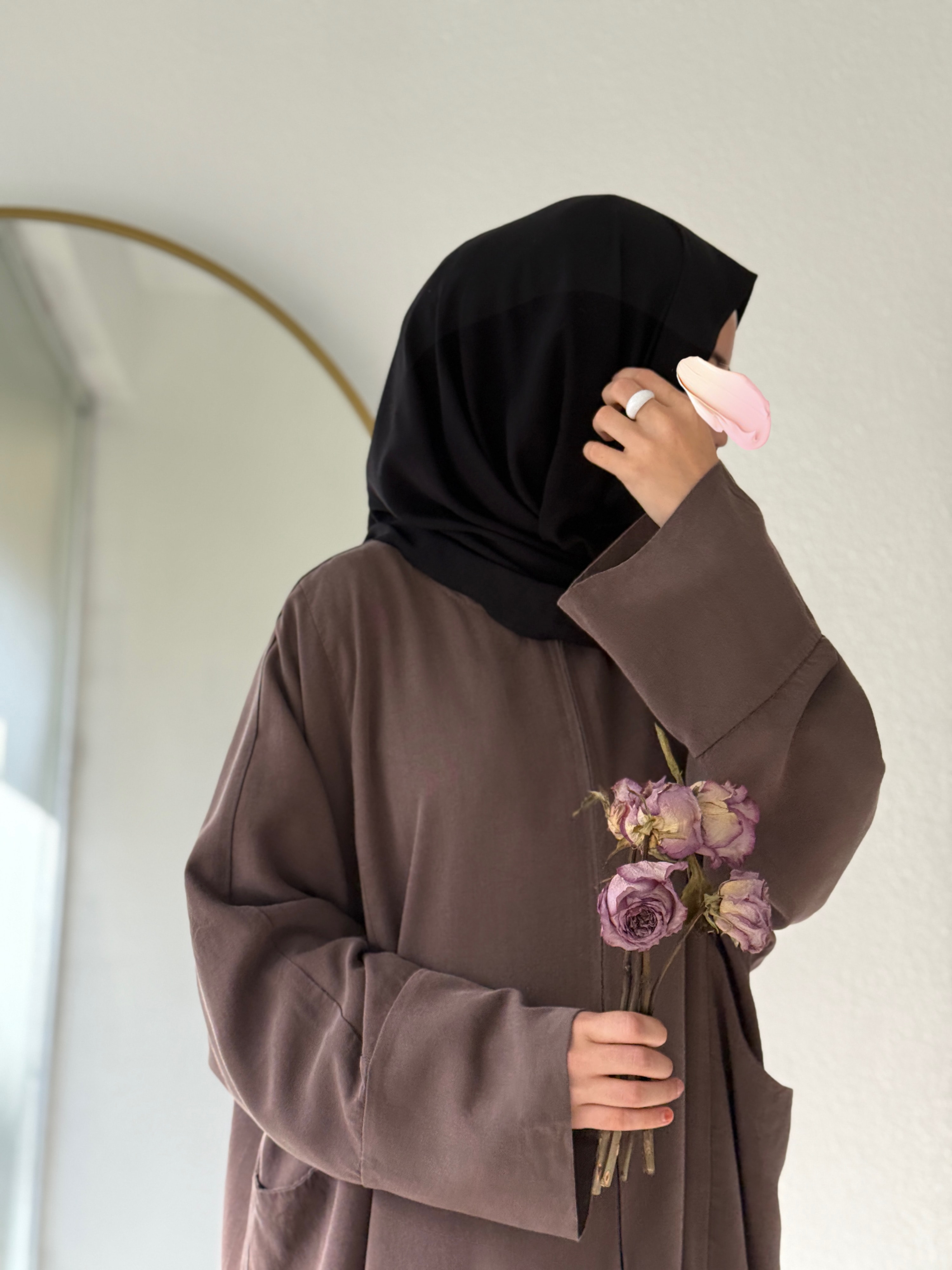 Dımeşk Abaya Kahverengi