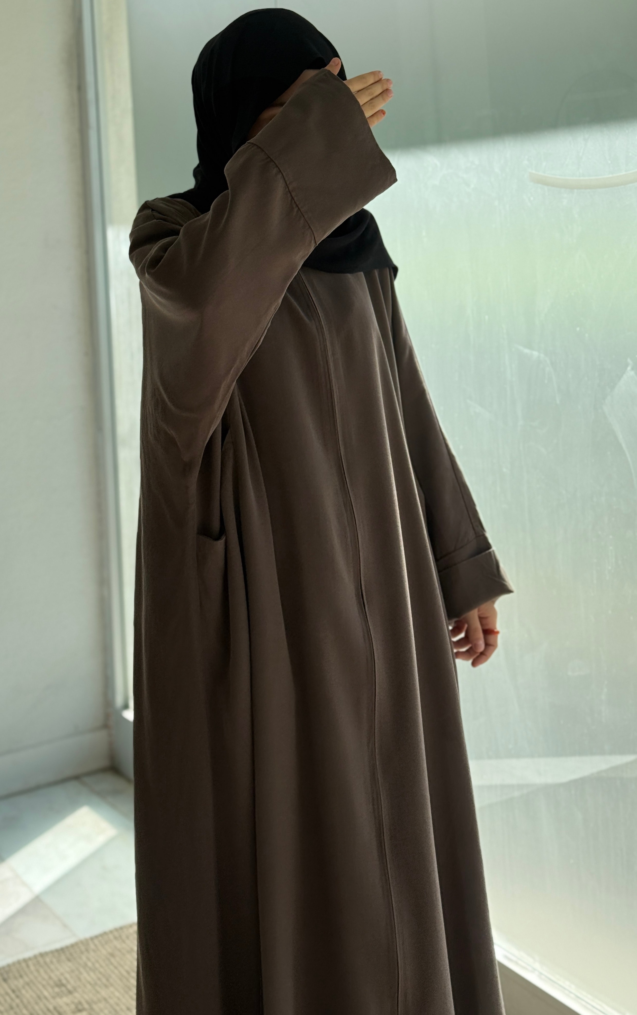 Dımeşk Abaya Kahverengi