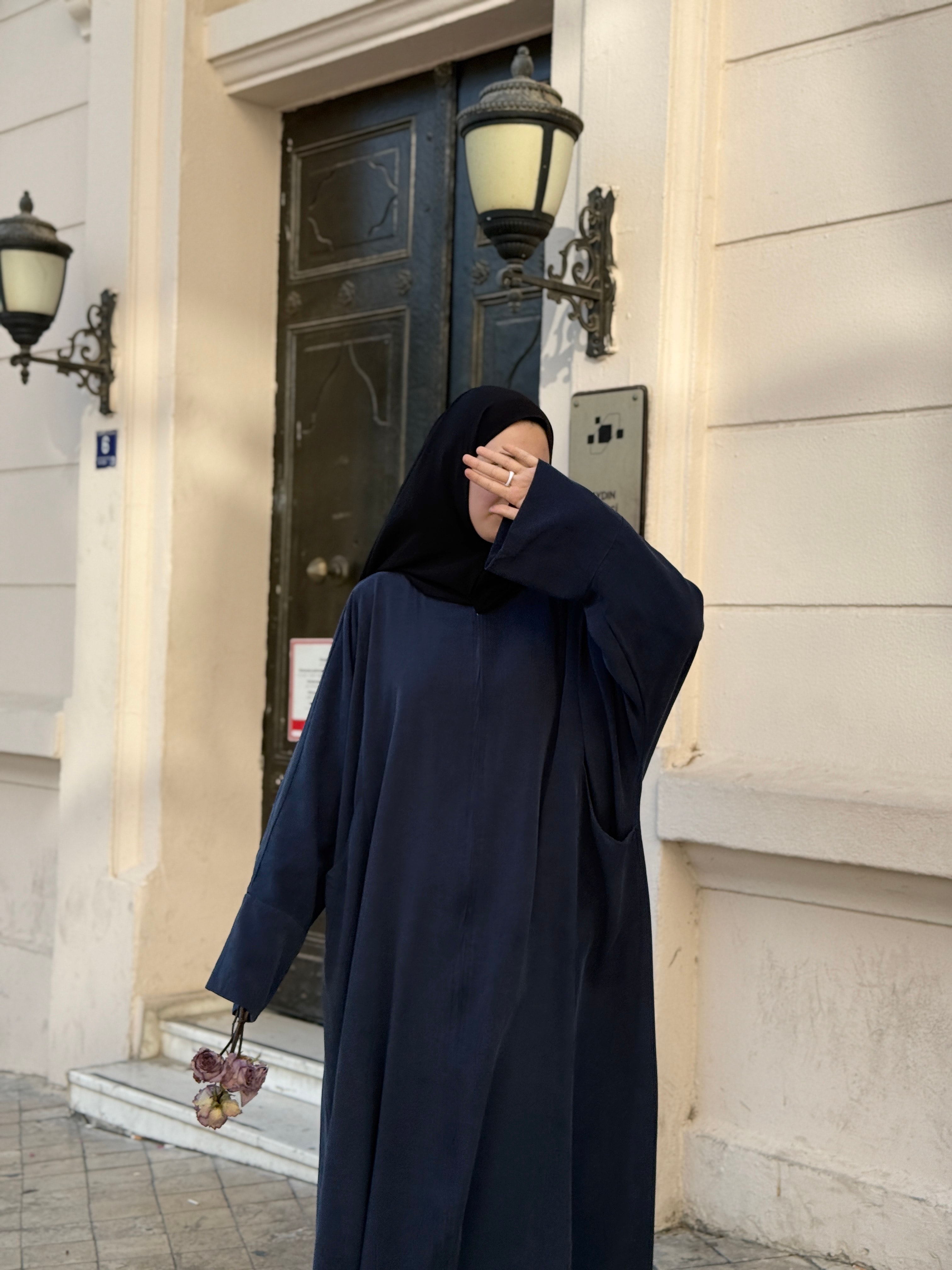Dımeşk Abaya Lacivert 