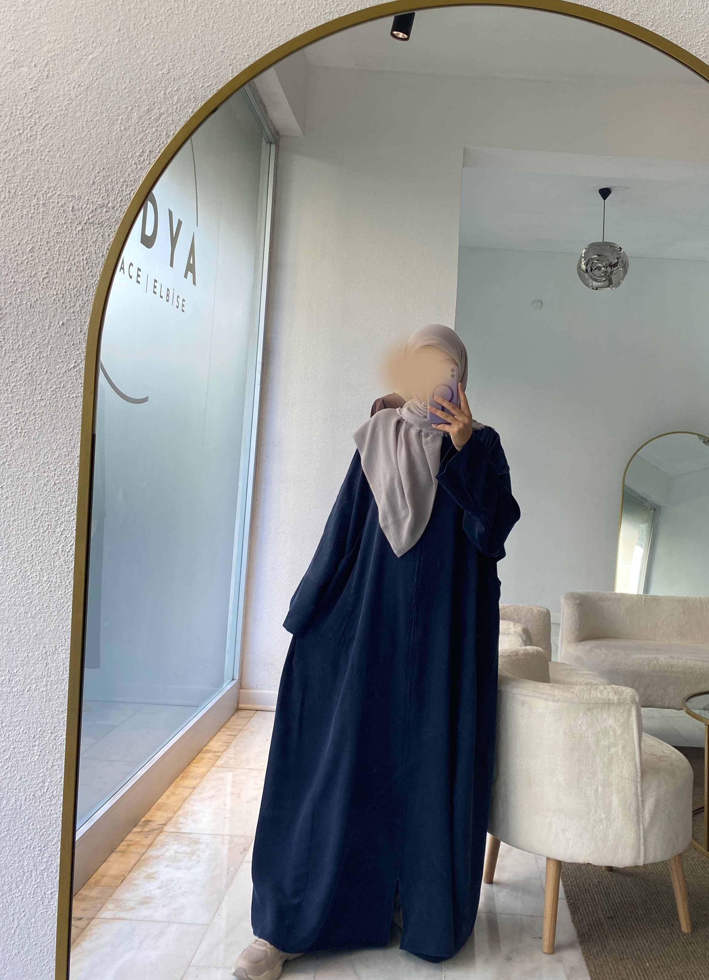 Dımeşk Abaya Lacivert 