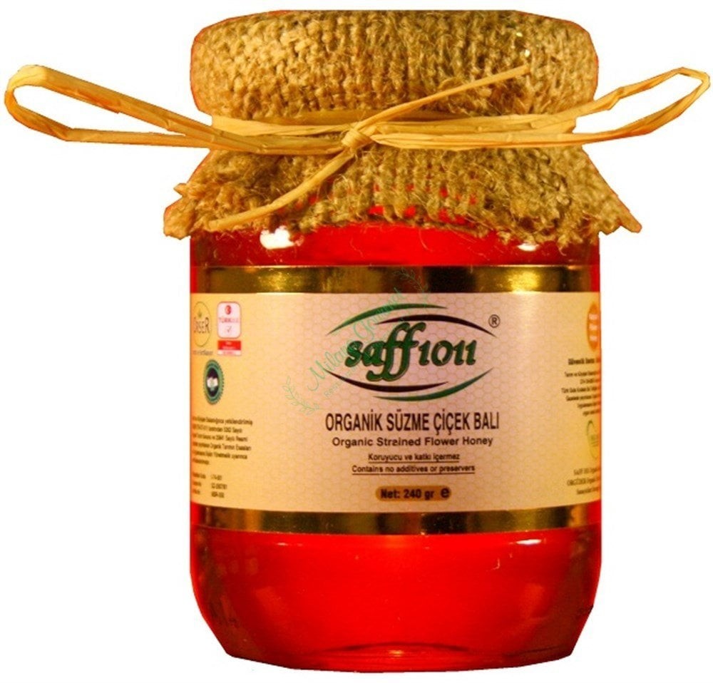 SAFF1011 Organik Süzme Çiçek Balı 240 Gr.