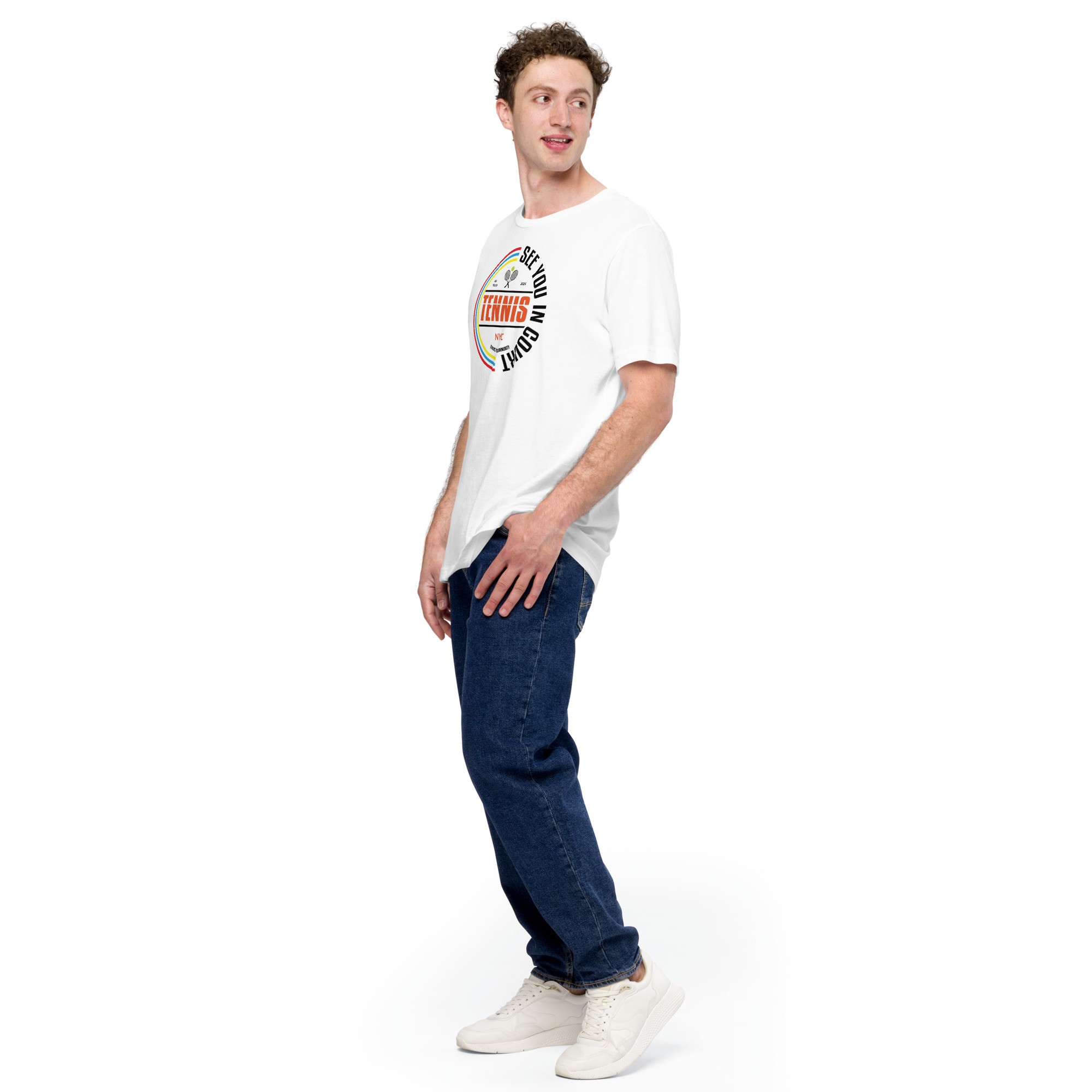 Unisex See You In Court Tenis T-Shirt - Beyaz