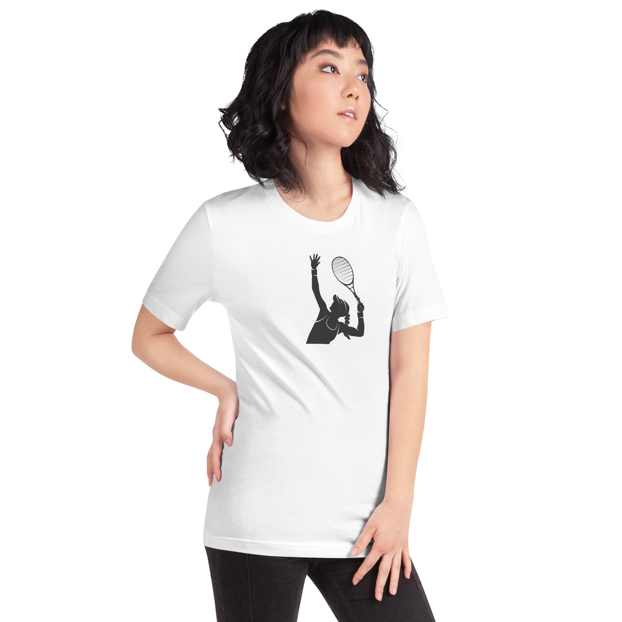 Unisex Woman Tennis Player Tennis T-Shirt - Beyaz