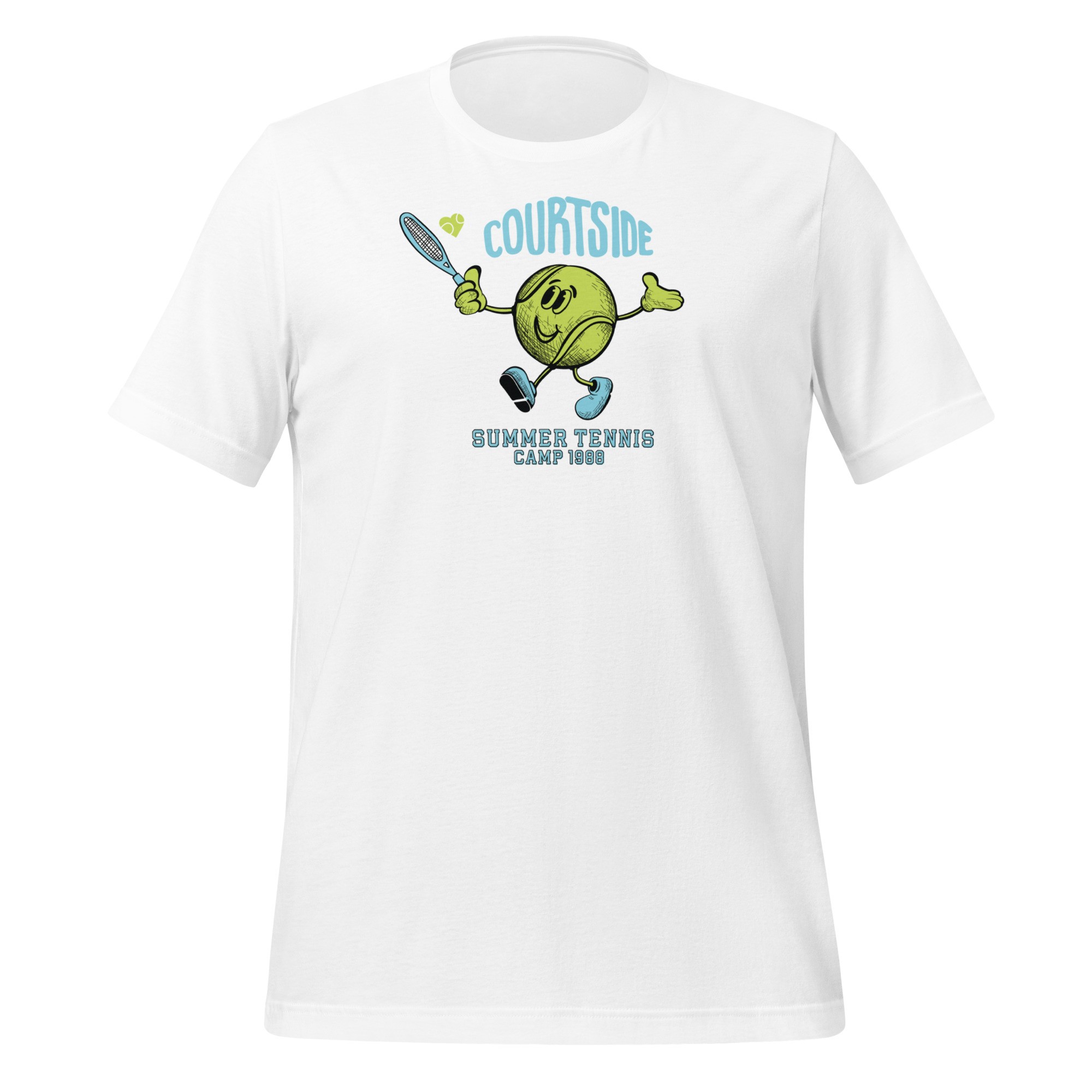 Unisex Courtside Tennis T-Shirt - Beyaz