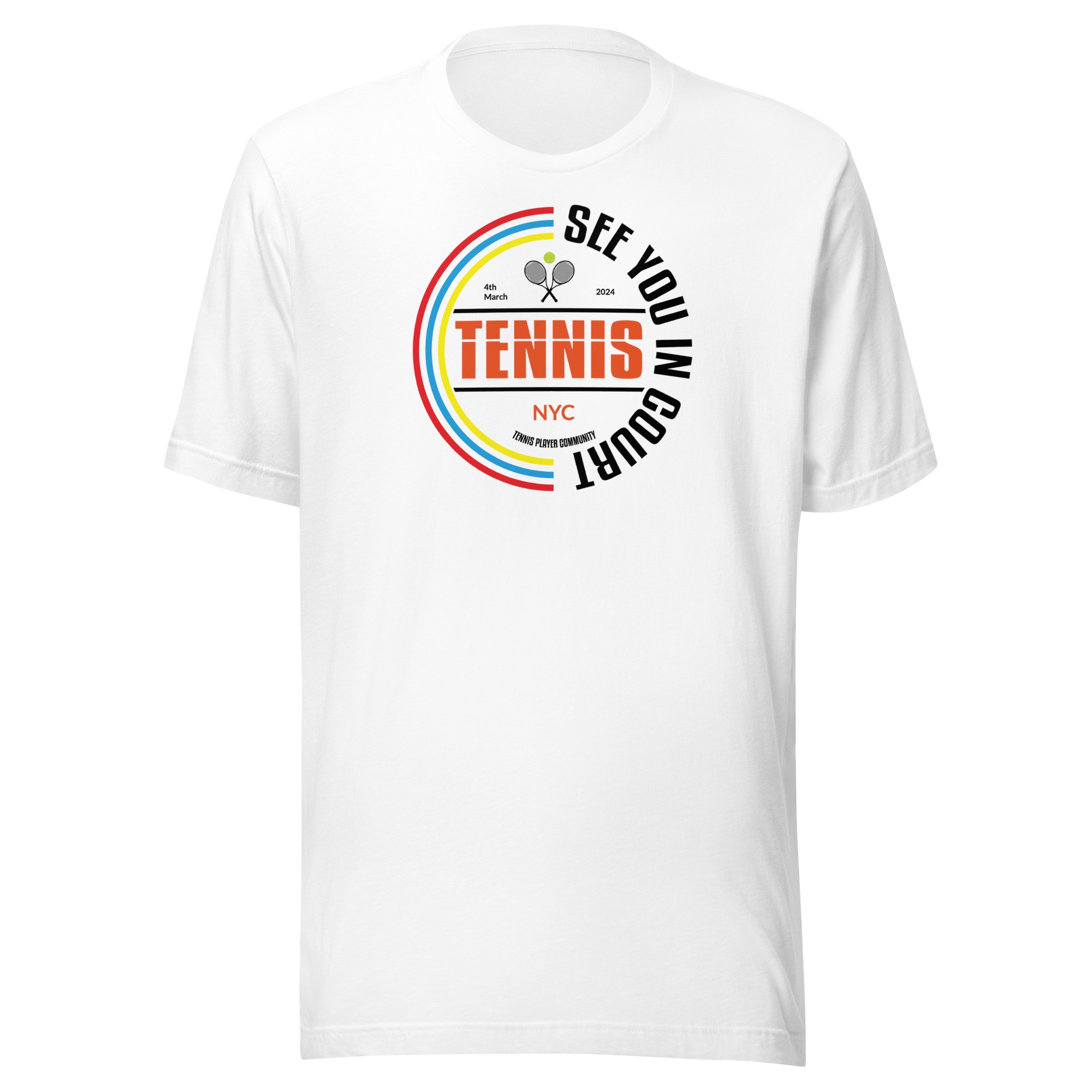 Unisex See You In Court Tenis T-Shirt - Beyaz