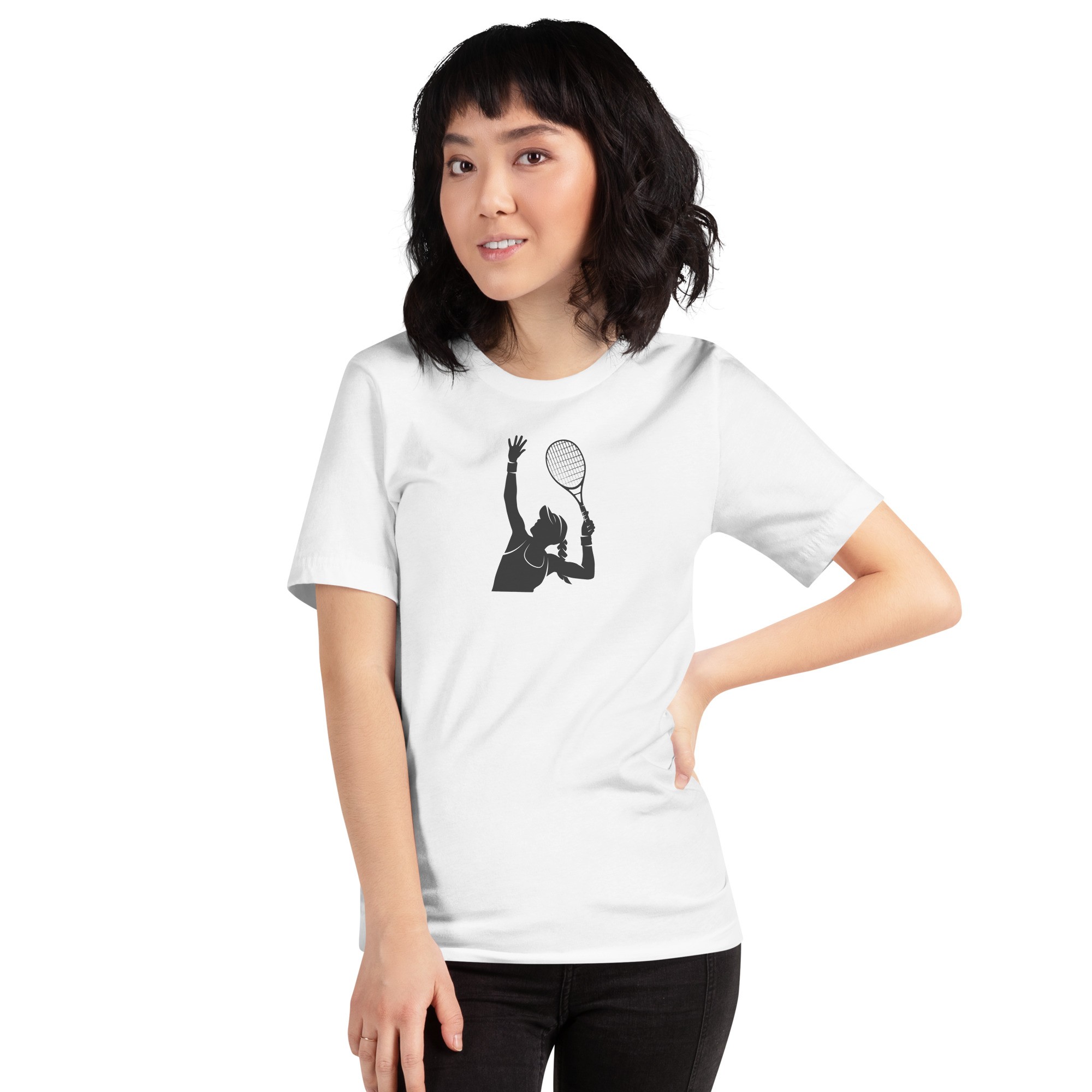 Unisex Woman Tennis Player Tennis T-Shirt - Beyaz
