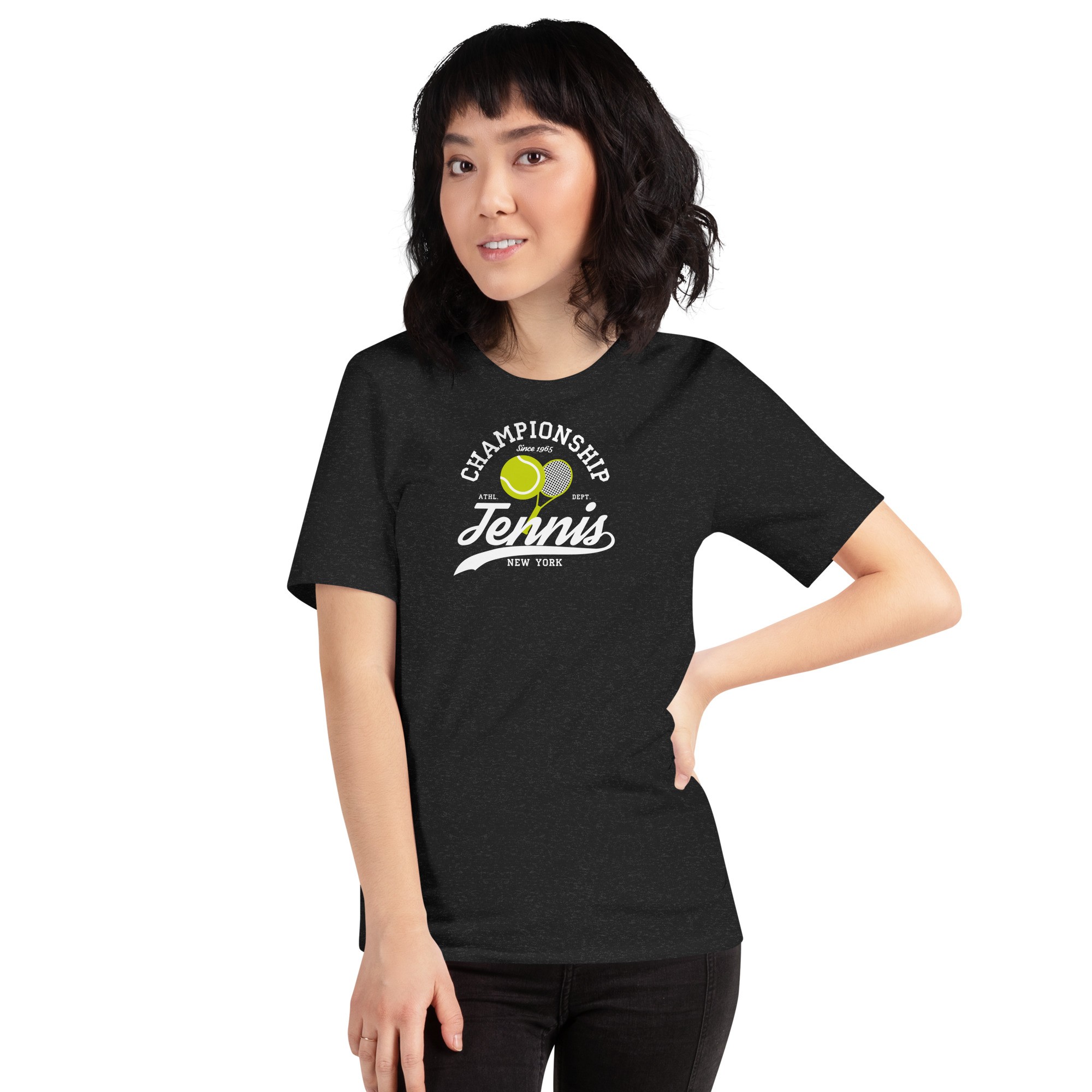 Unisex Championship Tenis T-Shirt - Siyah